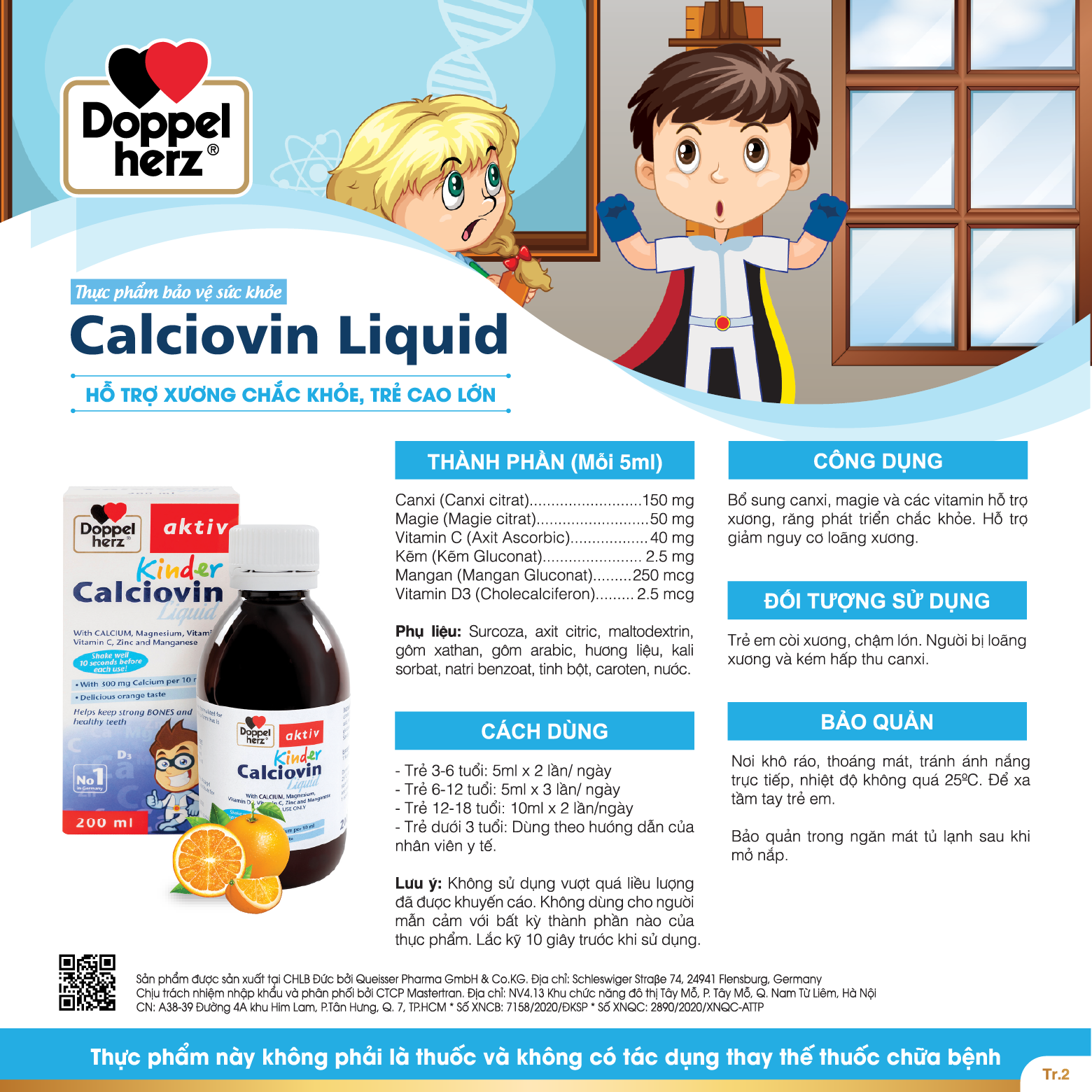 TPBVSK Calciovin Liquid hỗ trợ phát triển xương, răng cho bé - 4