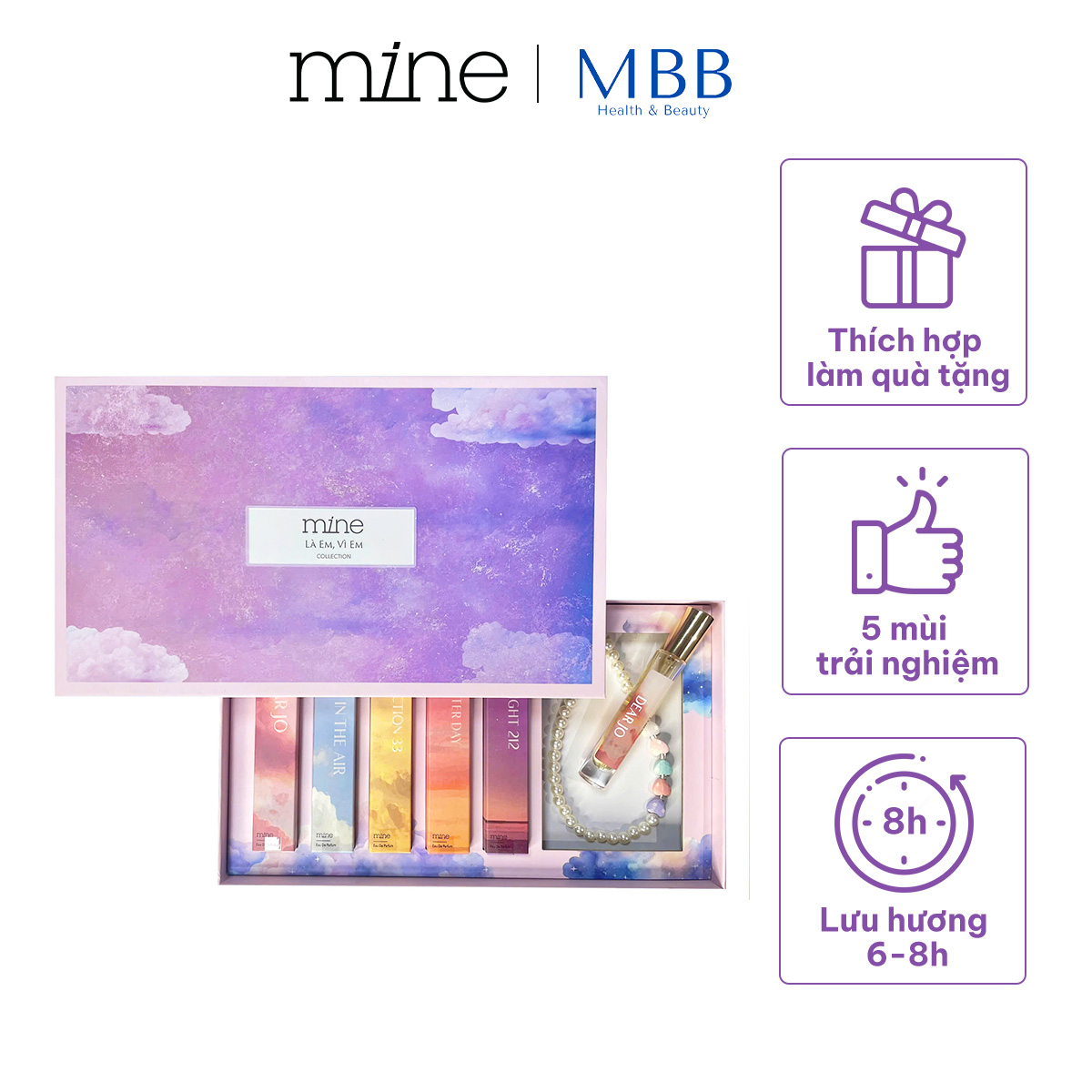 BST nước hoa nữ Mine Masstige Là Em Vì Em (9ml x 5)- Móc khóa