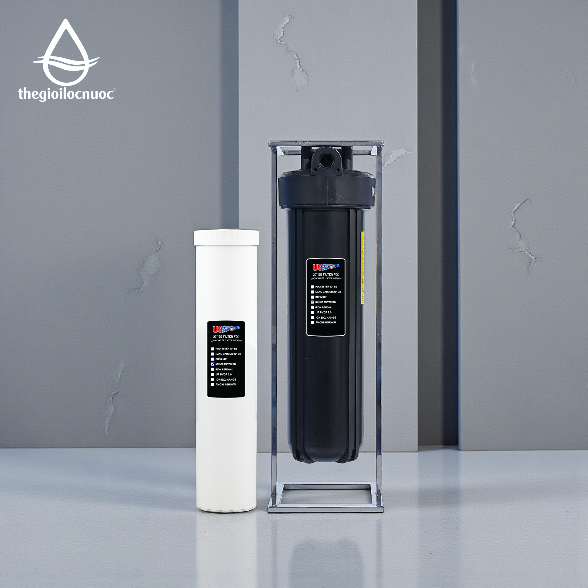 Bộ lọc chống cáu cặn USTopwater 20 inches béo, Model: Scala-45-AS, Công suất 1200 lít/giờ, Vỏ nhựa