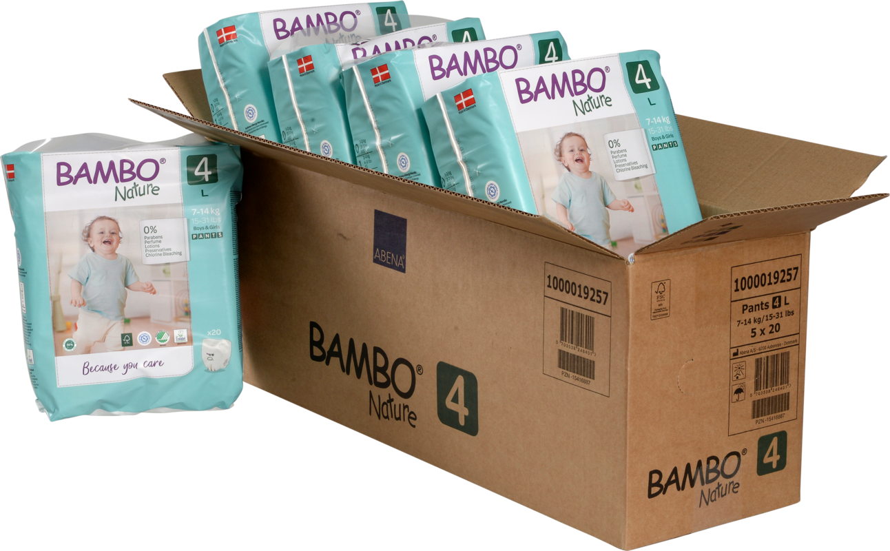 Tã Quần trẻ em số 4- Bambo Nature size 4, Từ 7-12kg, 20 miếng/gói, bao bì màu xanh - 5