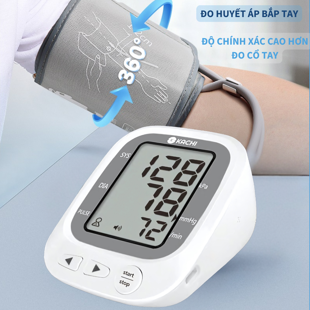 Máy đo huyết áp bắp tay Kachi JN-163B có trợ lý đọc kết quả tiếng Việt hỗ trợ người cao tuổi mắt kém - 2