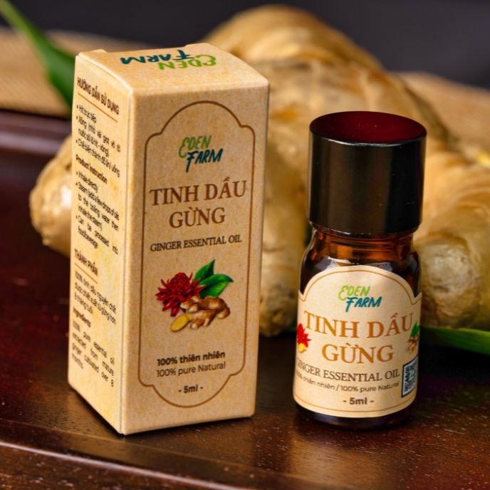 Tinh dầu gừng nguyên chất 5ml Eden Farm hỗ trợ hô hấp, thư giãn tinh thần - 5