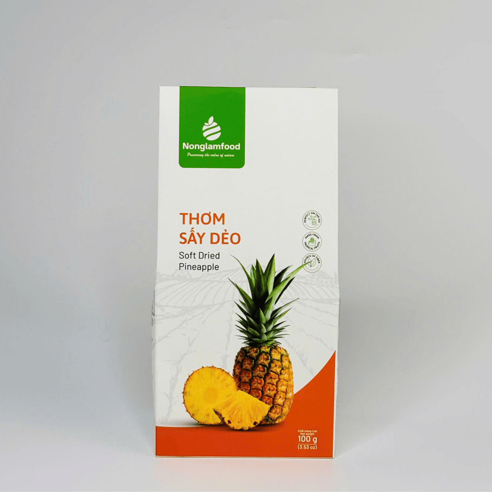 Thơm sấy dẻo Nonglamfood - Hộp 100g