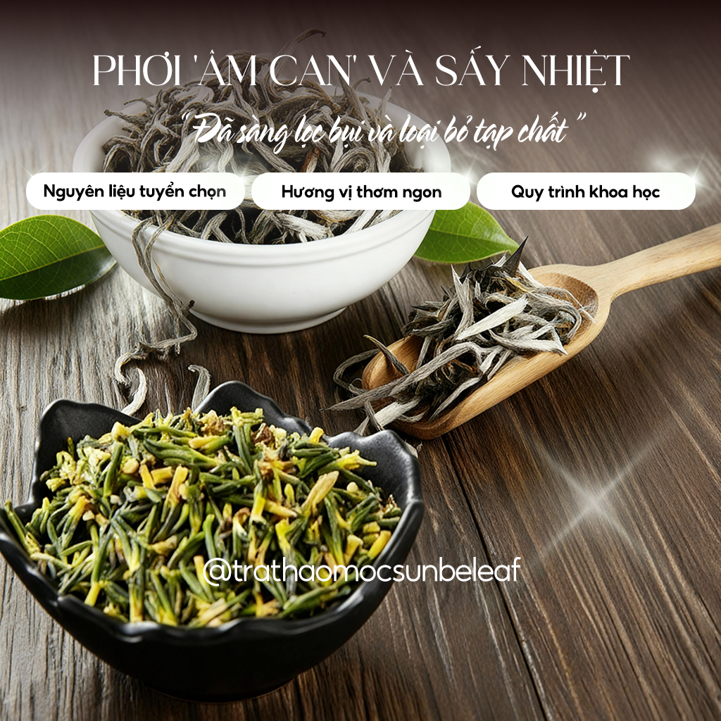 Trà Tim Sen Shan Tuyết Cổ Thụ Sunbeleaf - Thích Hợp Cho Người Chú Trọng Lối Sống Điều Độ Và Sức Khỏe Bên Trong - Hộp 20 Gói Túi Lọc