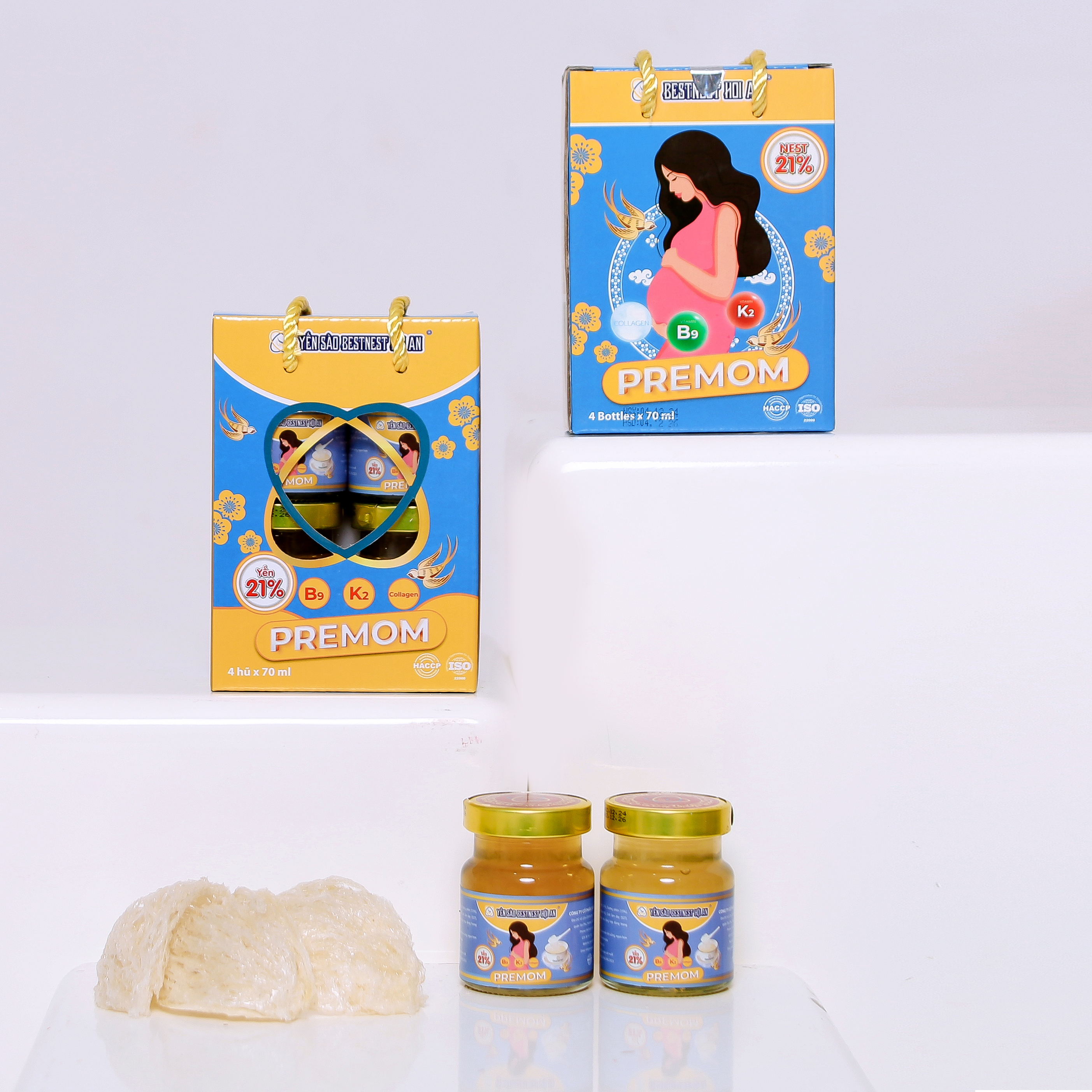 Hộp 4 hũ Yến Sào BESTNEST HỘI AN 21% Premom