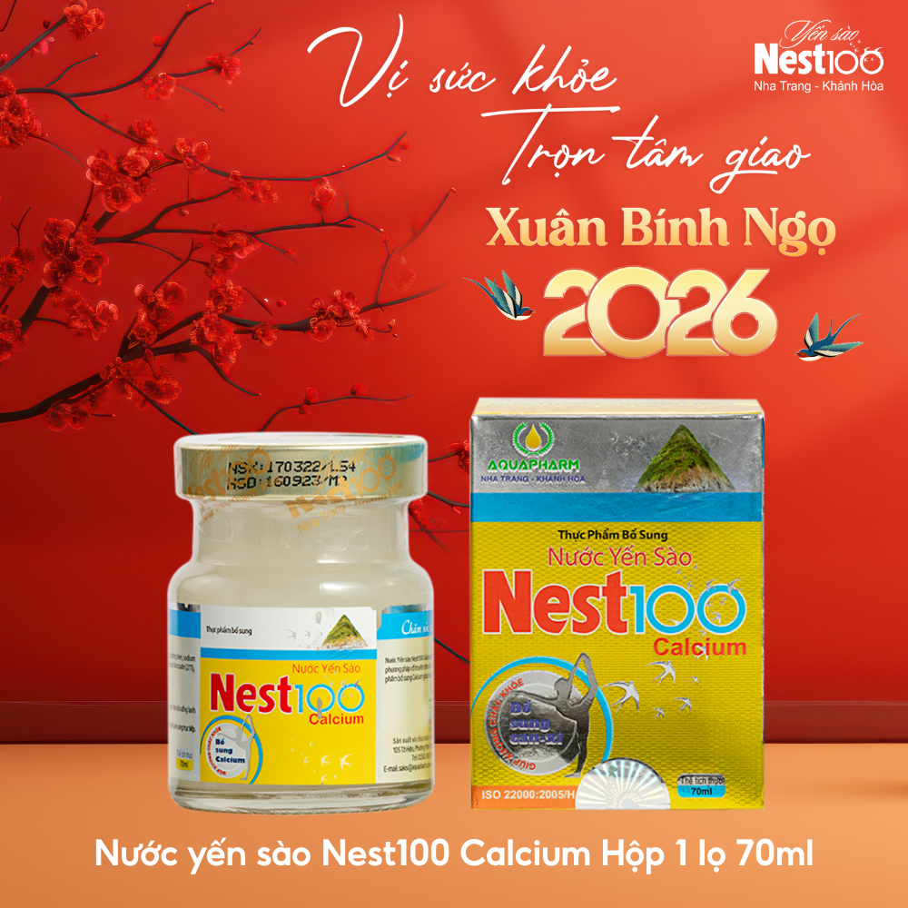 Nước Yến sào Calcium Nest100 – Bổ sung canxi giúp xương chắc khỏe (70ml) - Phân phối chính hãng