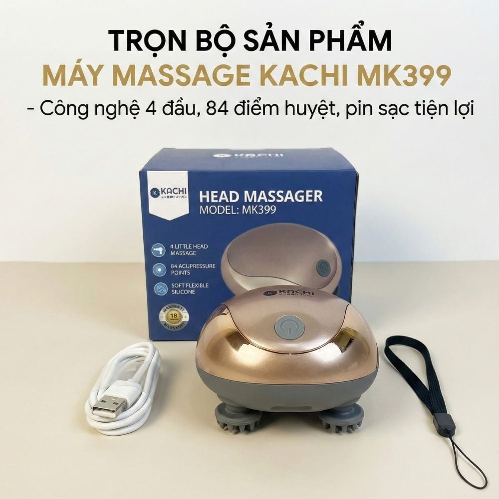 Máy Massage Đầu Không Dây Kachi MK-399 – Giải Pháp Thư Giãn Hiệu Quả Cho Người Bận Rộn