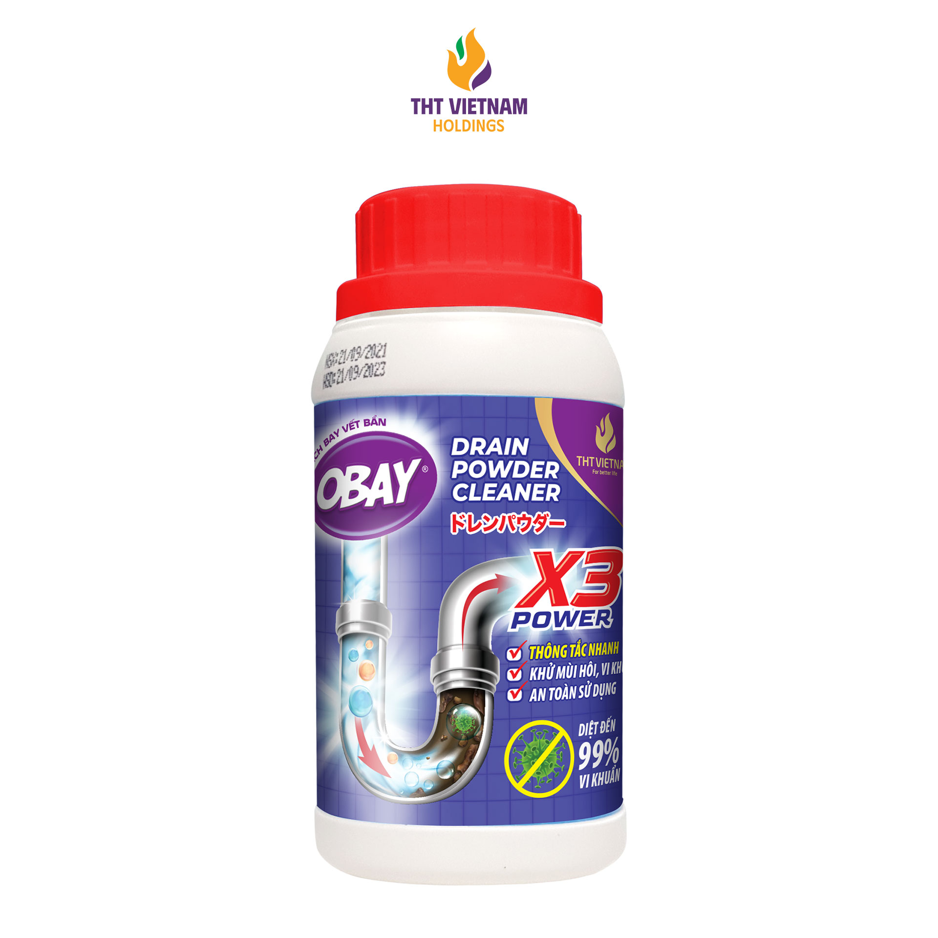 Bột thông tắc cống Obay (250 gram) - Phân phối chính hãng