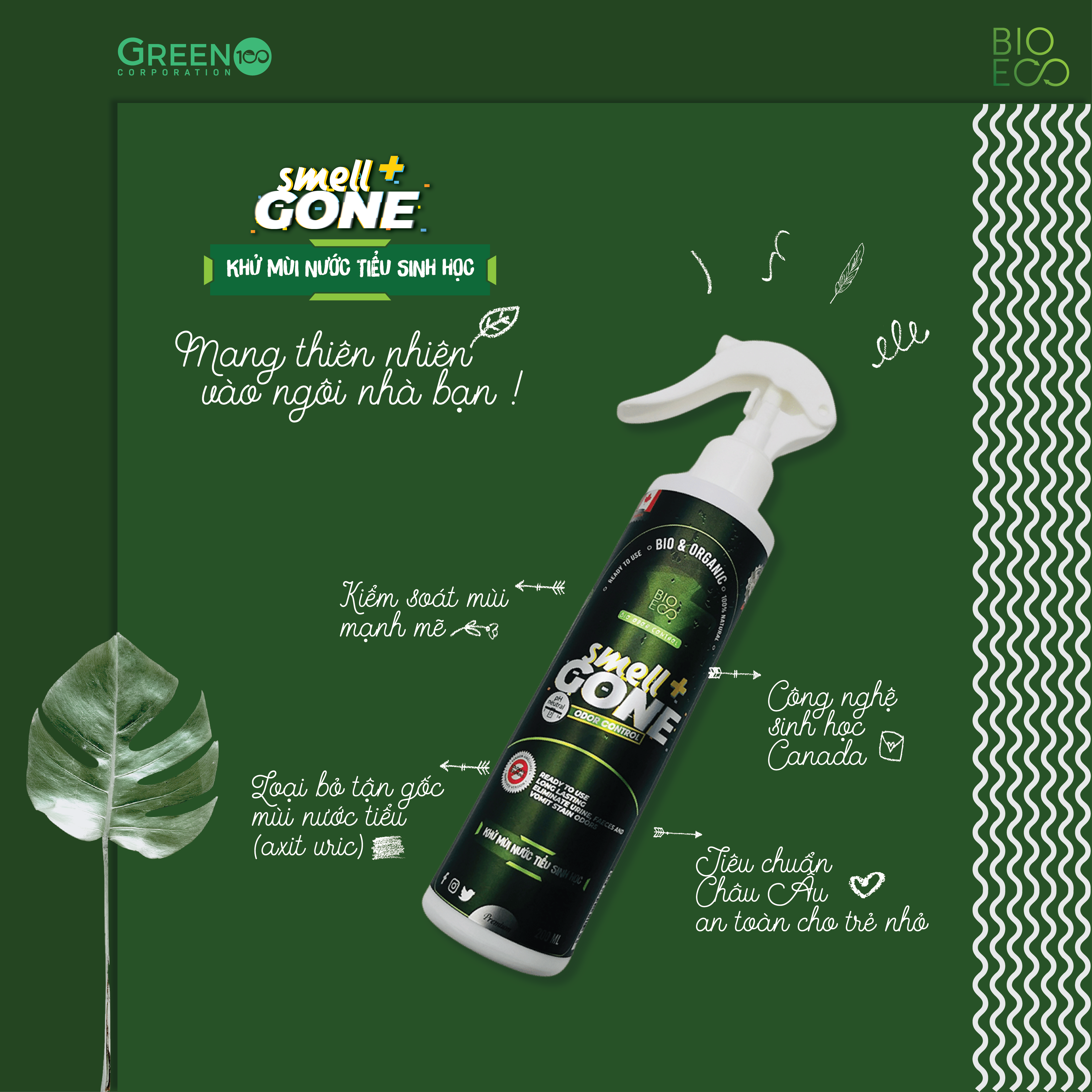 Khử mùi nước tiểu sinh học Smell Gone 200ml