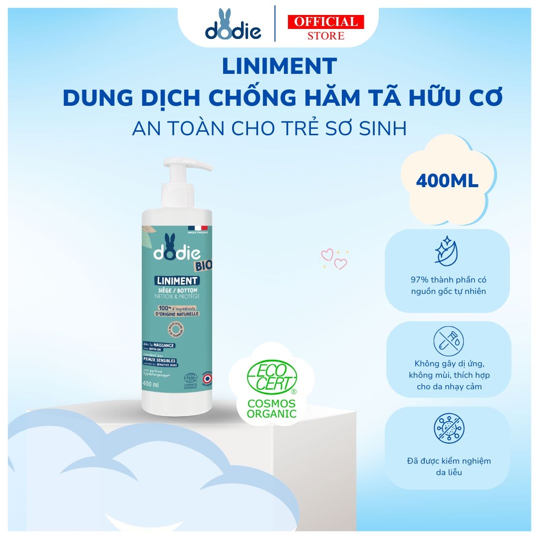 Liniment dung dịch vệ sinh chống hăm tã hữu cơ cho bé Dodie 400ml - Phân phối chính hãng