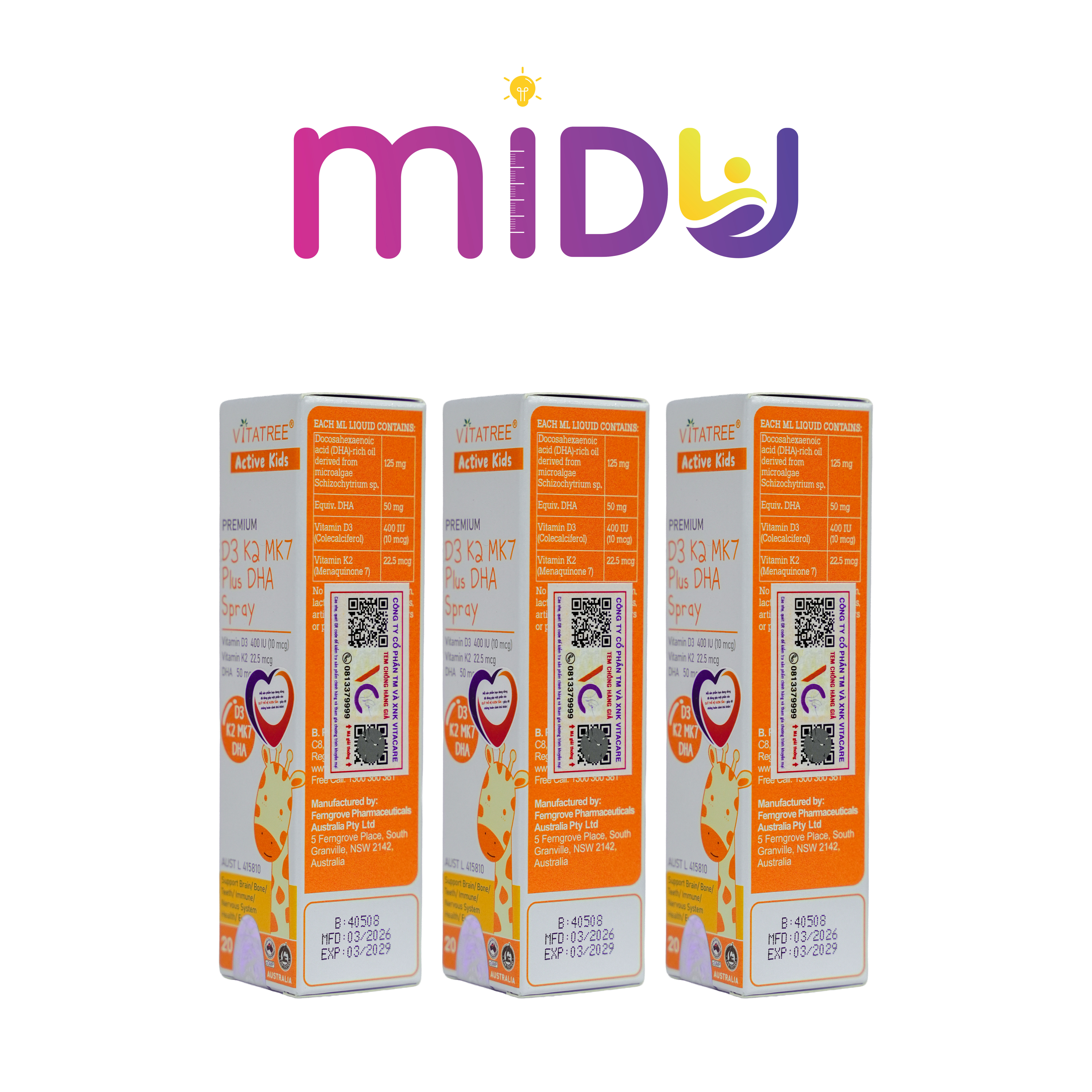 Thực phẩm bảo vệ sức khỏe Premium D3 K2 MK7 Plus DHA Spray