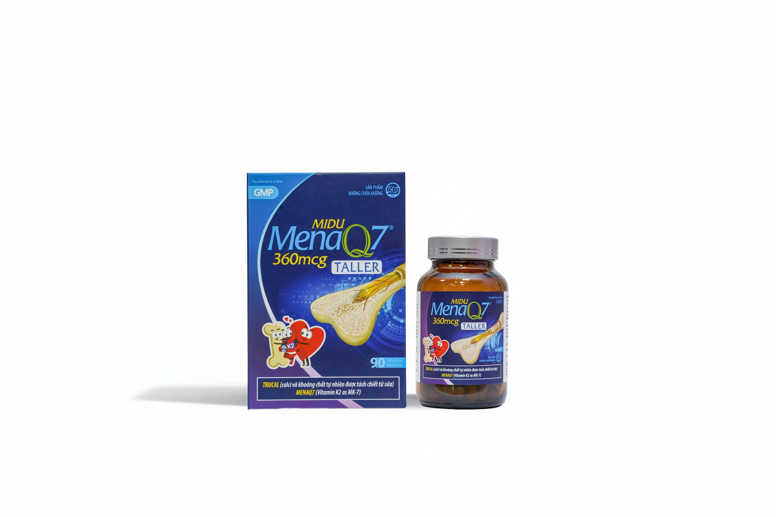 Midu MenaQ7 360mcg - Hỗ trợ chắc khỏe xương và phát triển chiều cao cho trẻ dậy thì với Trucal và Vitamin K2 hàm lượng cao (hộp 90 viên) - 3