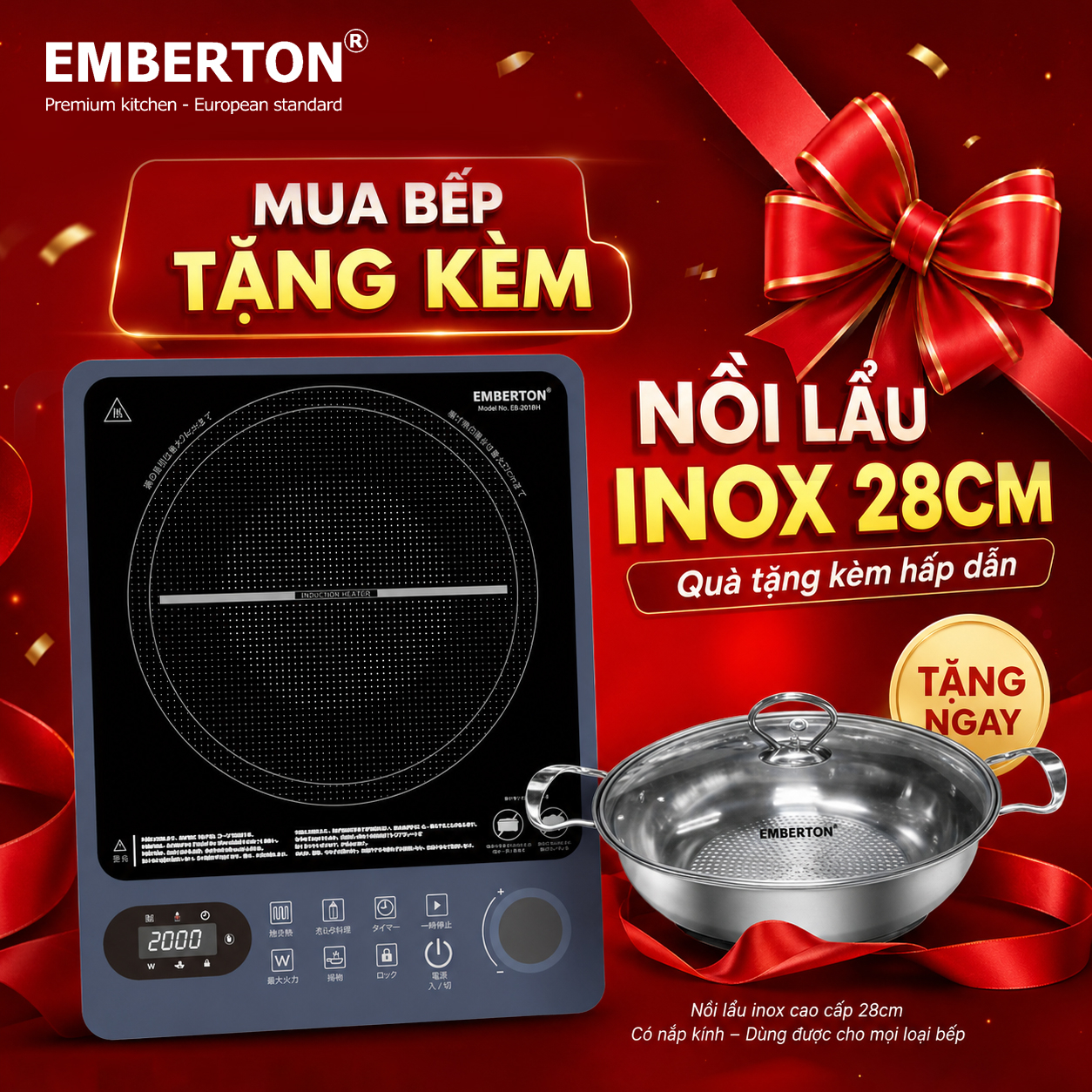 Bếp điện từ đơn Emberton EB 201JPB - Phân phối chính hãng