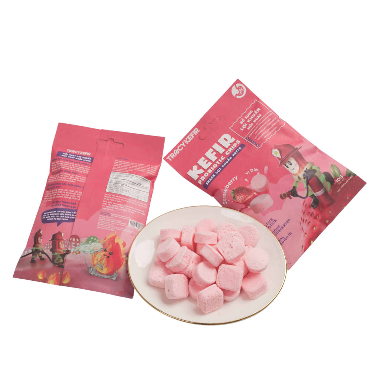 Snack lợi khuẩn kefir vị dâu