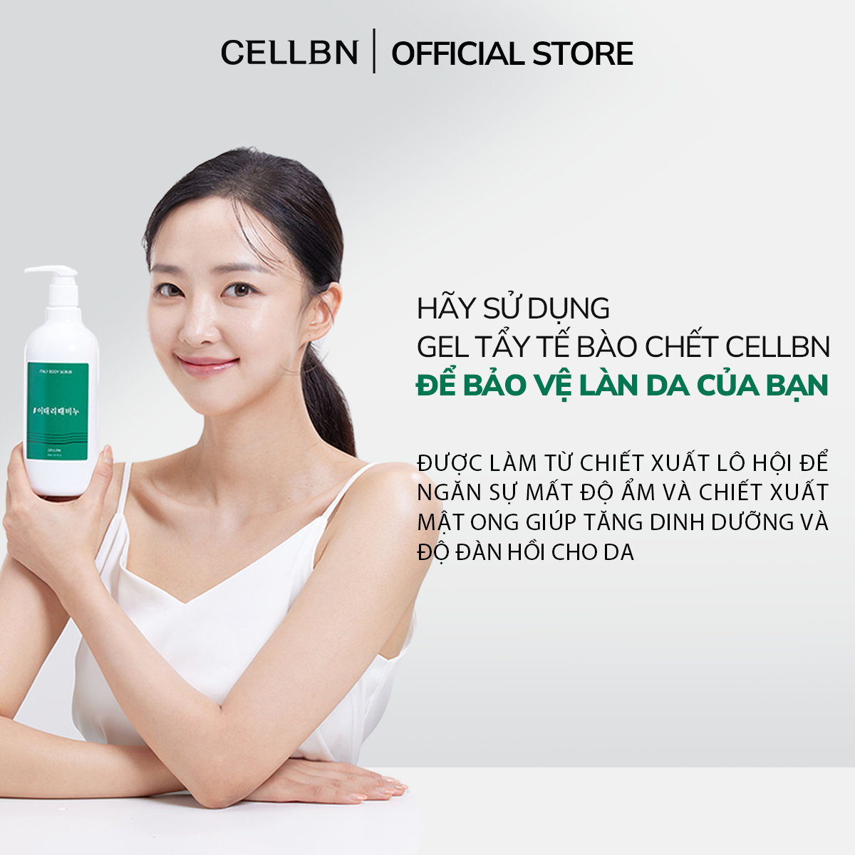 Gel tẩy tế bào chết dịu nhẹ cho Face & Body CELLBN Tẩy da chết, làm sáng và mịn da 500ml