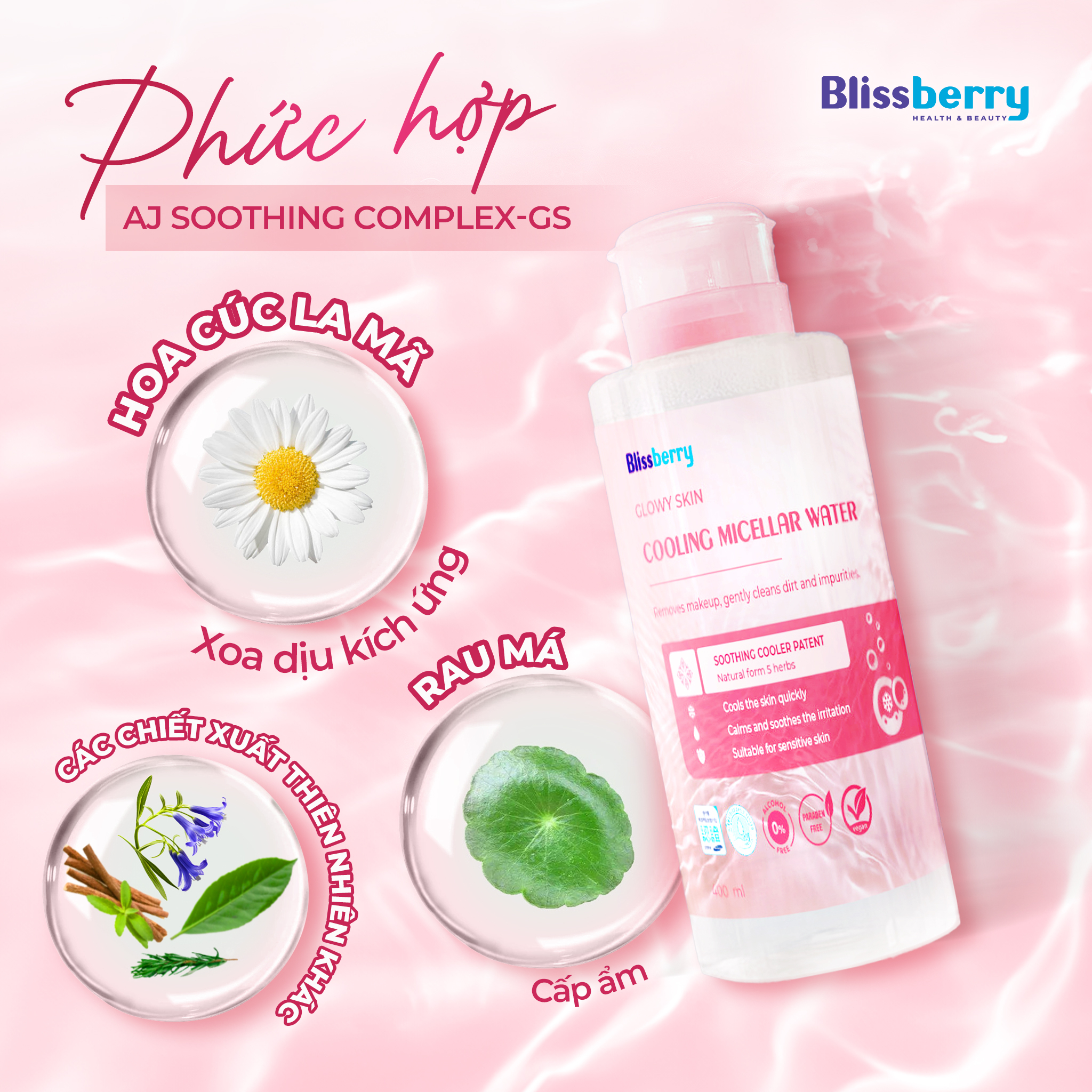 Nước tẩy trang sạch sâu & dịu nhẹ Blissberry 200ml