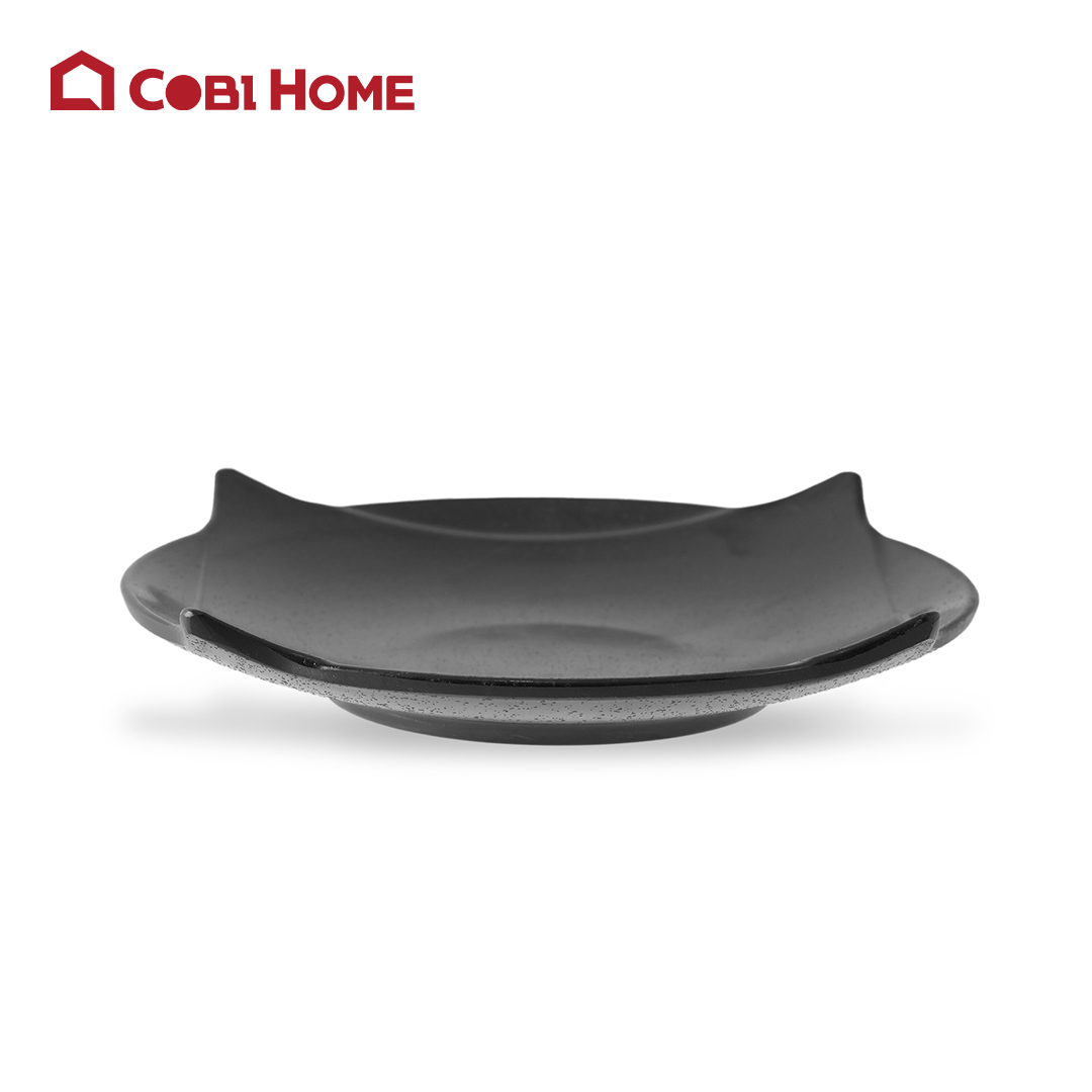 Dĩa Yangge đen tròn có cạnh trang trí_378141