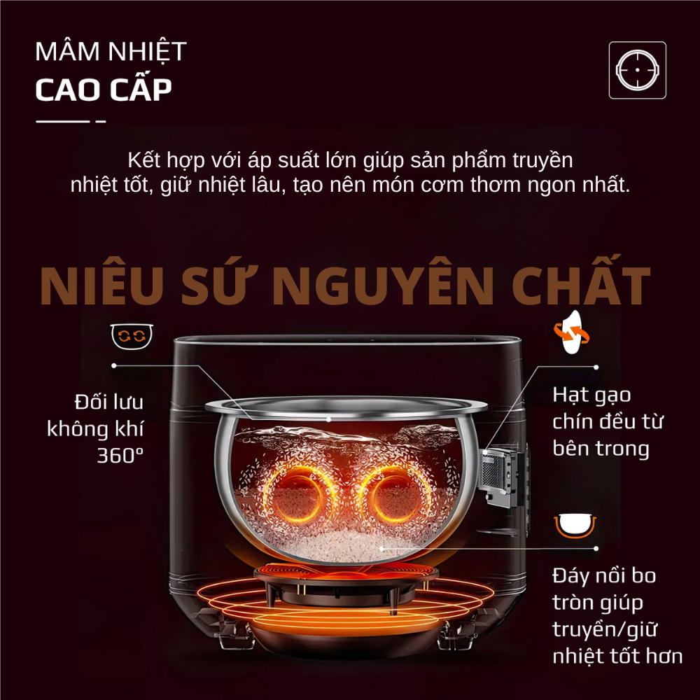 Nồi Cơm Điện Áp Suất Lòng Sứ Dưỡng Sinh Mishio MK396 dung tích 0.8L cho 1-2 người – Bí Quyết Cho Cơm Gạo Lứt