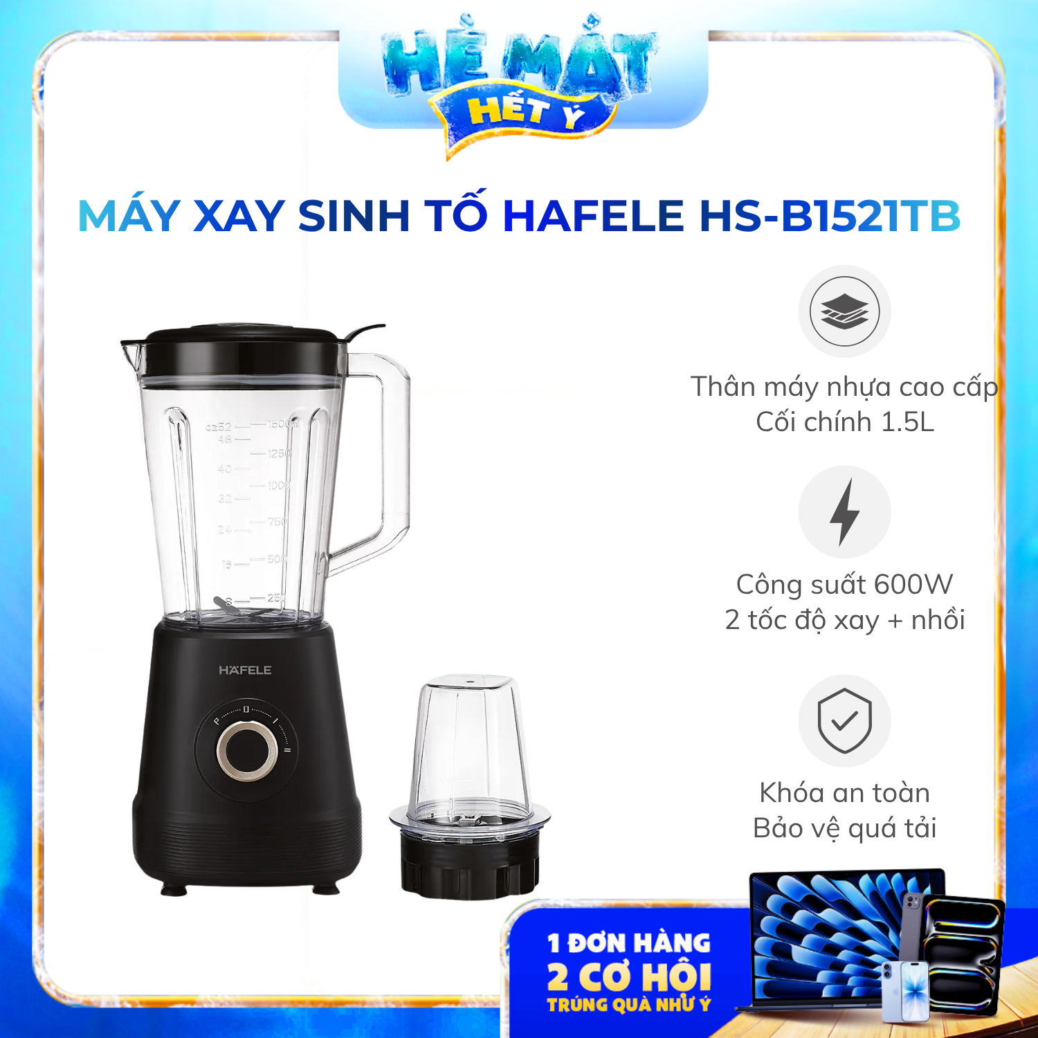 Máy xay sinh tố Hafele HS-B1521TB - Phân phối chính hãng