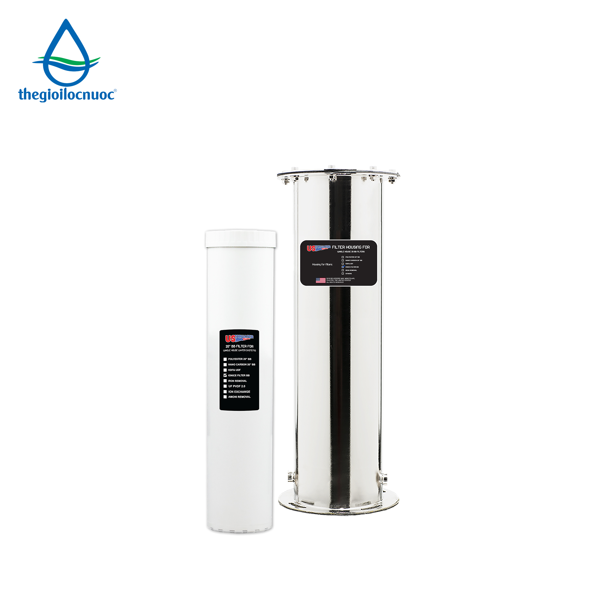Bộ lọc chống cáu cặn USTopwater SUS 304, Model: Scala-45-US, Công suất 1200 lít/giờ, Vỏ inox 304