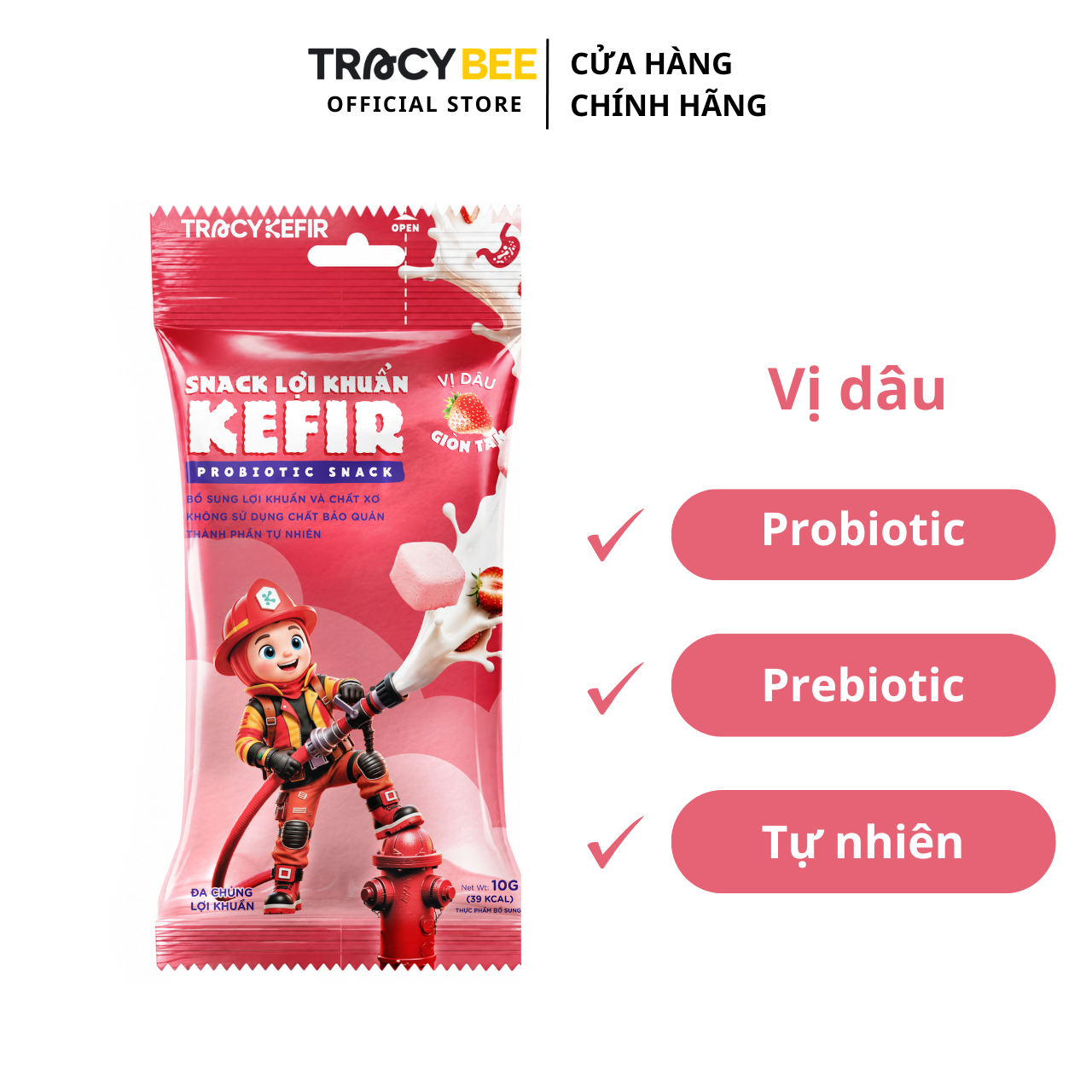Snack lợi khuẩn kefir vị dâu - Phân phối chính hãng