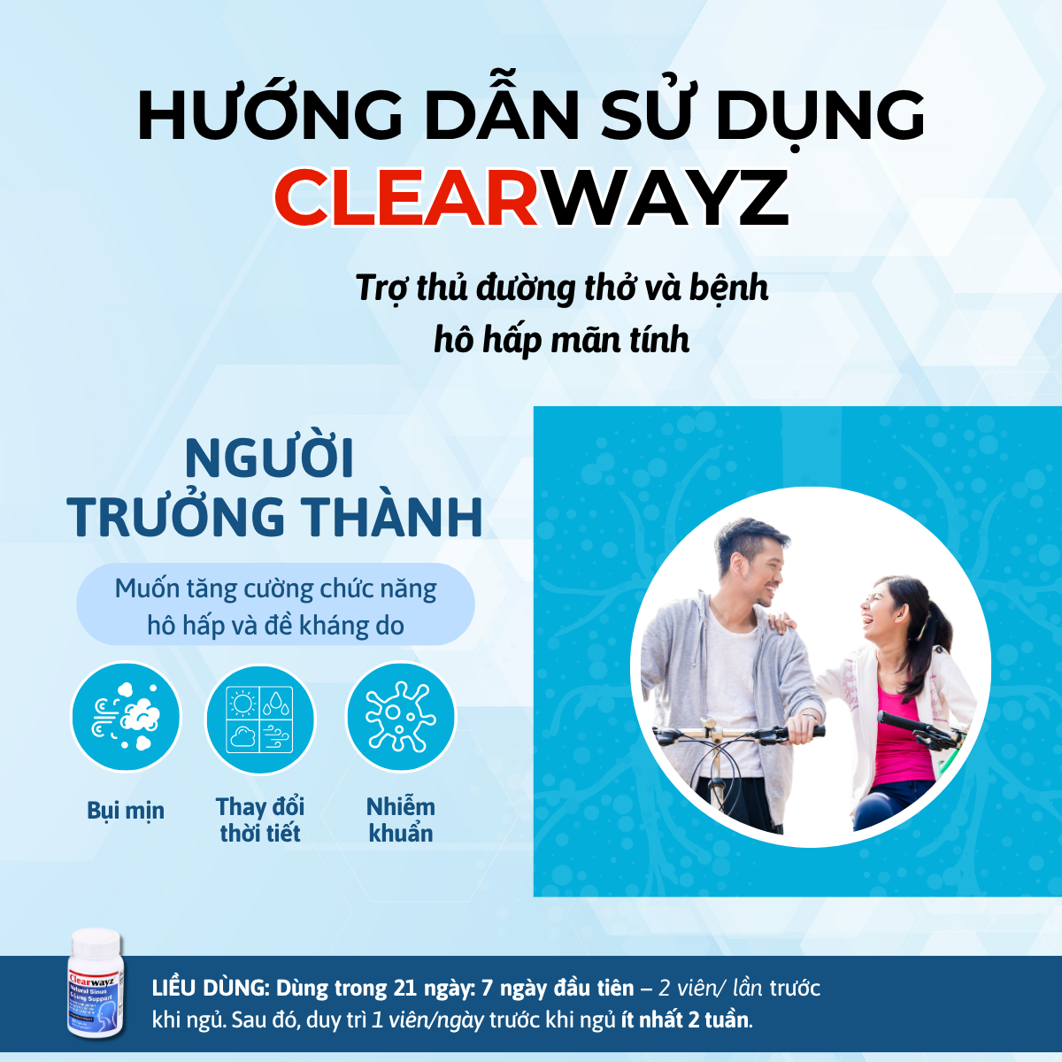 Viên uống hỗ trợ sức khỏe hô hấp Clearwayz (Hộp 30 viên) - 9