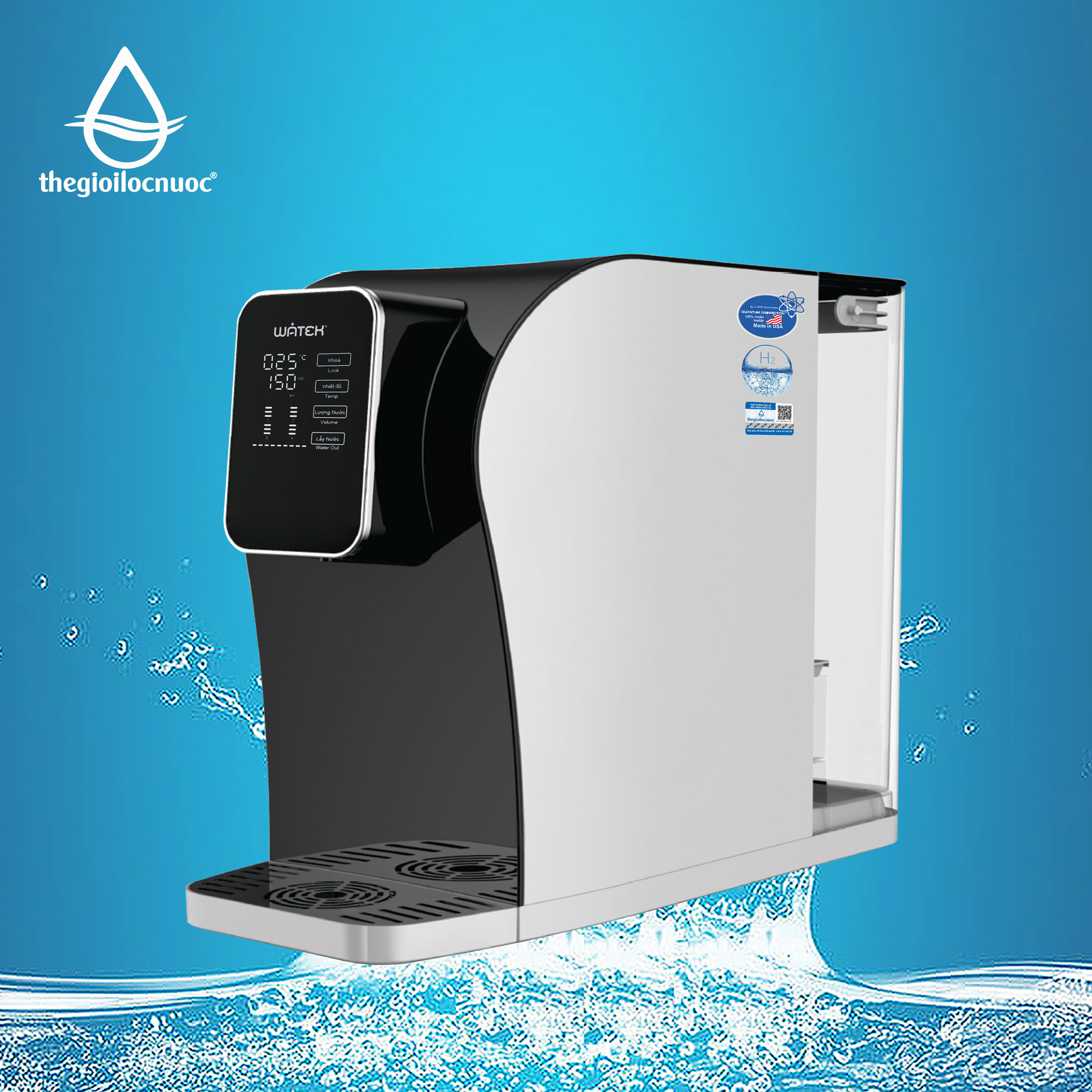 Máy lọc nước Watek nóng nhanh để bàn, model: WT-3C-RO