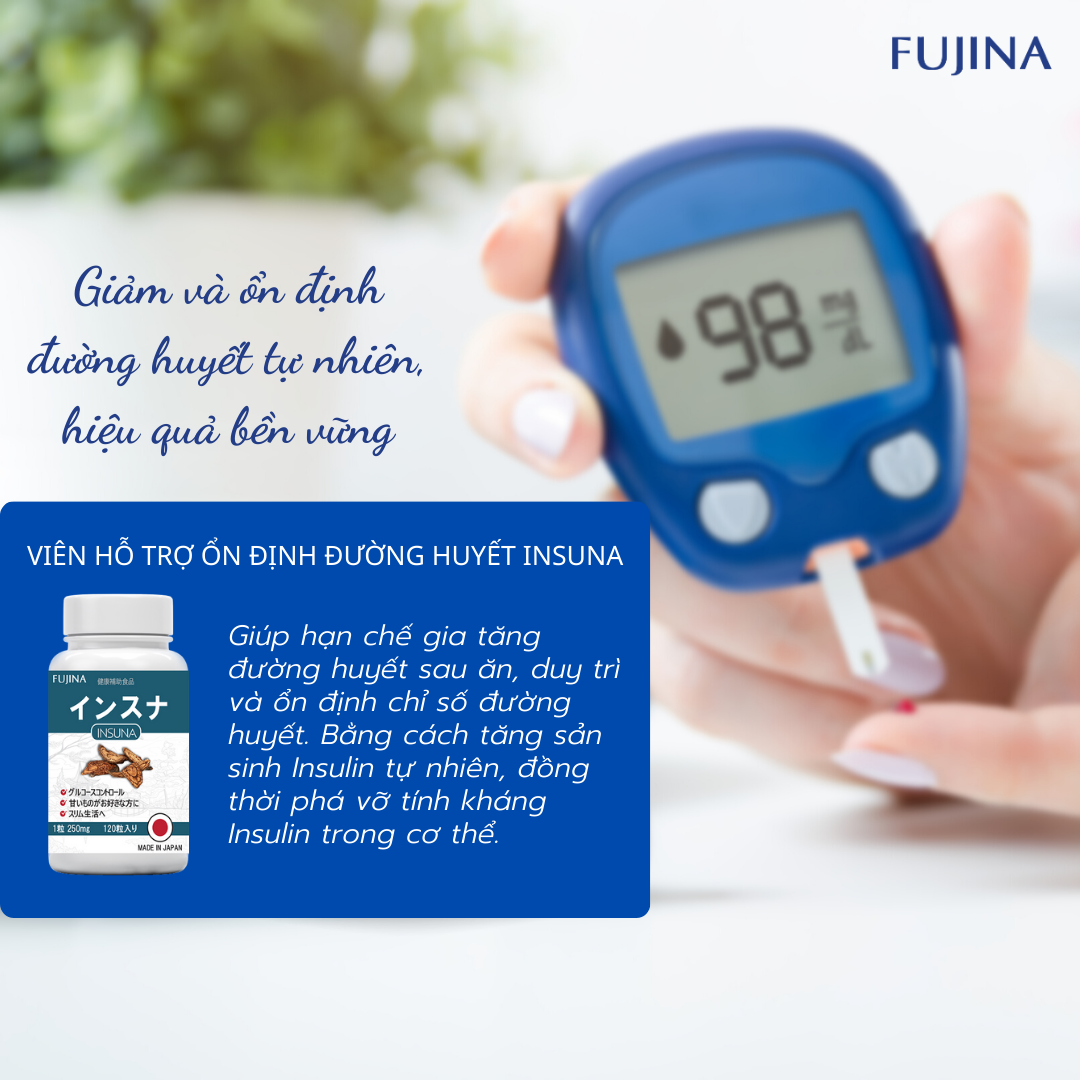 Viên uống hỗ trợ ổn định đường huyết Insuna Fujina (Hộp 120 viên) - 4