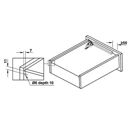 Ray âm Hafele Matrix UM, mở toàn phần, giảm chấn, bao gồm bas lắp đặt - 400/ 390/ 405 433.32.073