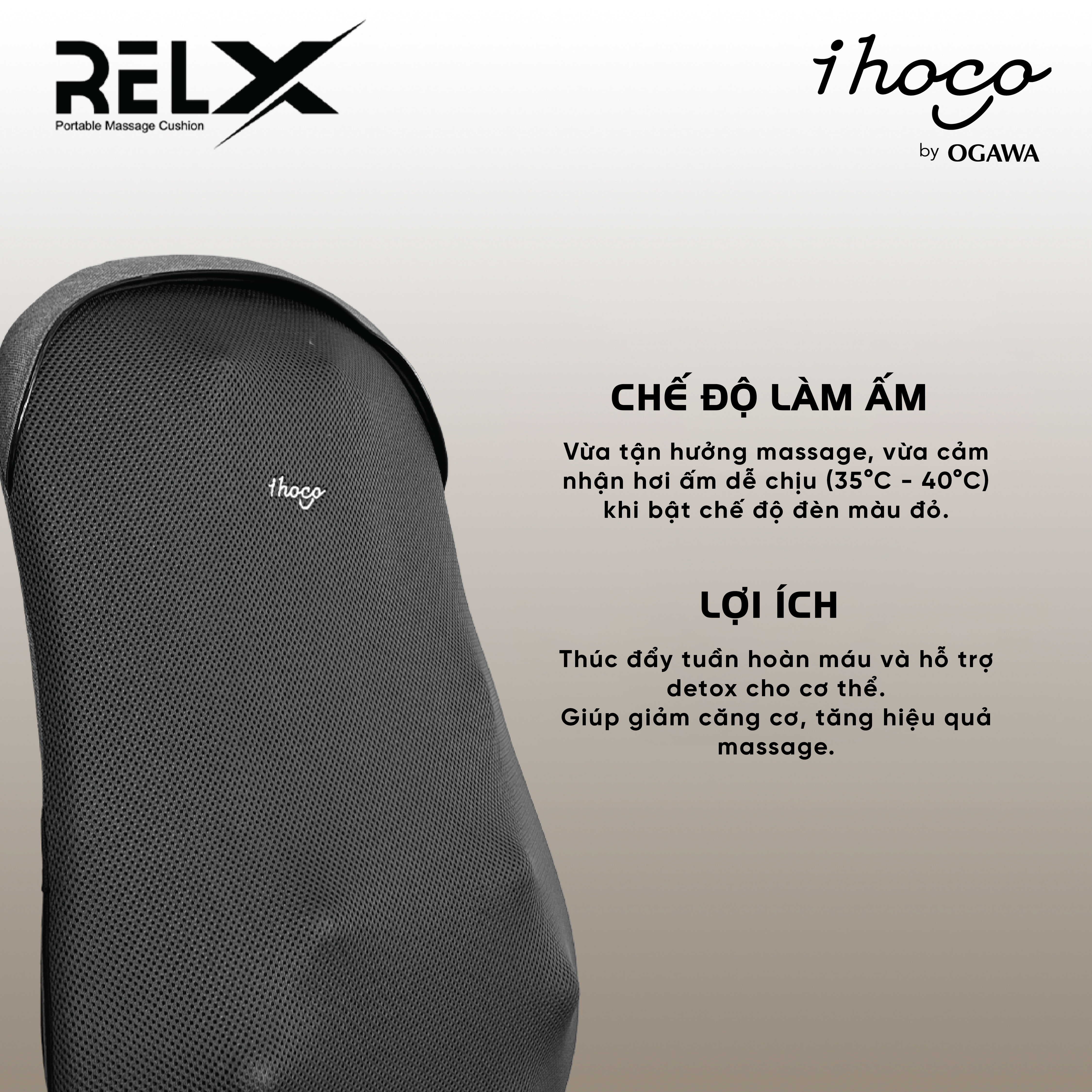 Đệm massage lưng RelX (IH-1105M)