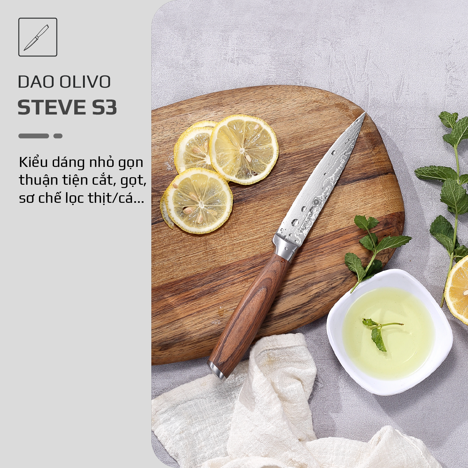 Dao thép carbon OLIVO Steve S3