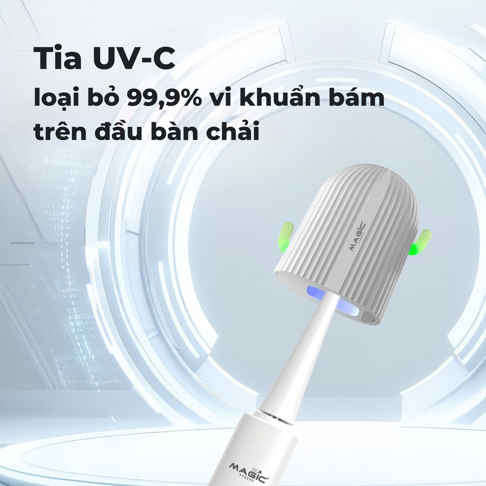 Nắp tiệt trùng đầu bàn chải điện Magic B-10 màu trắng