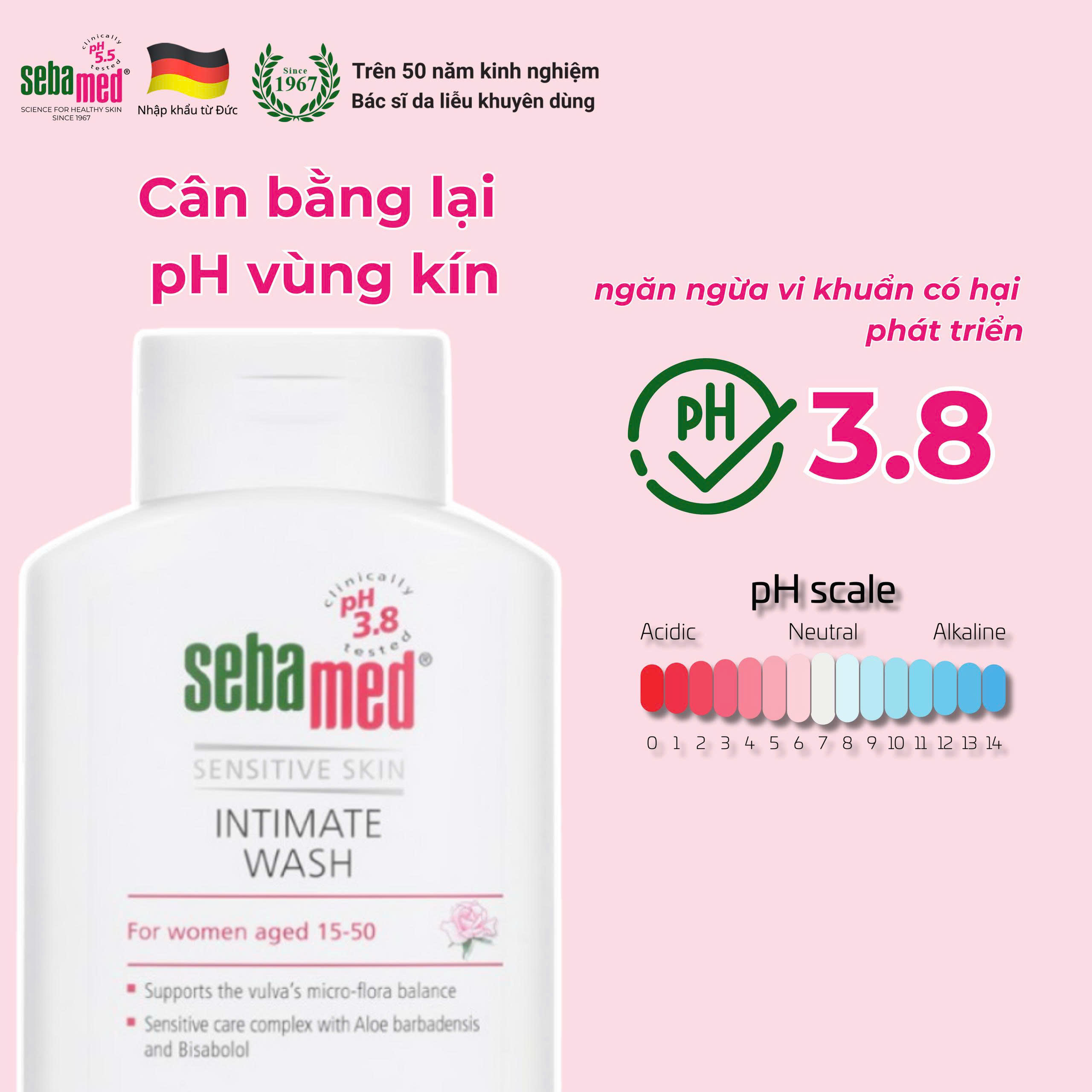 Dung dịch vệ sinh phụ nữ Sebamed pH3.8 50ml - Phân phối chính hãng