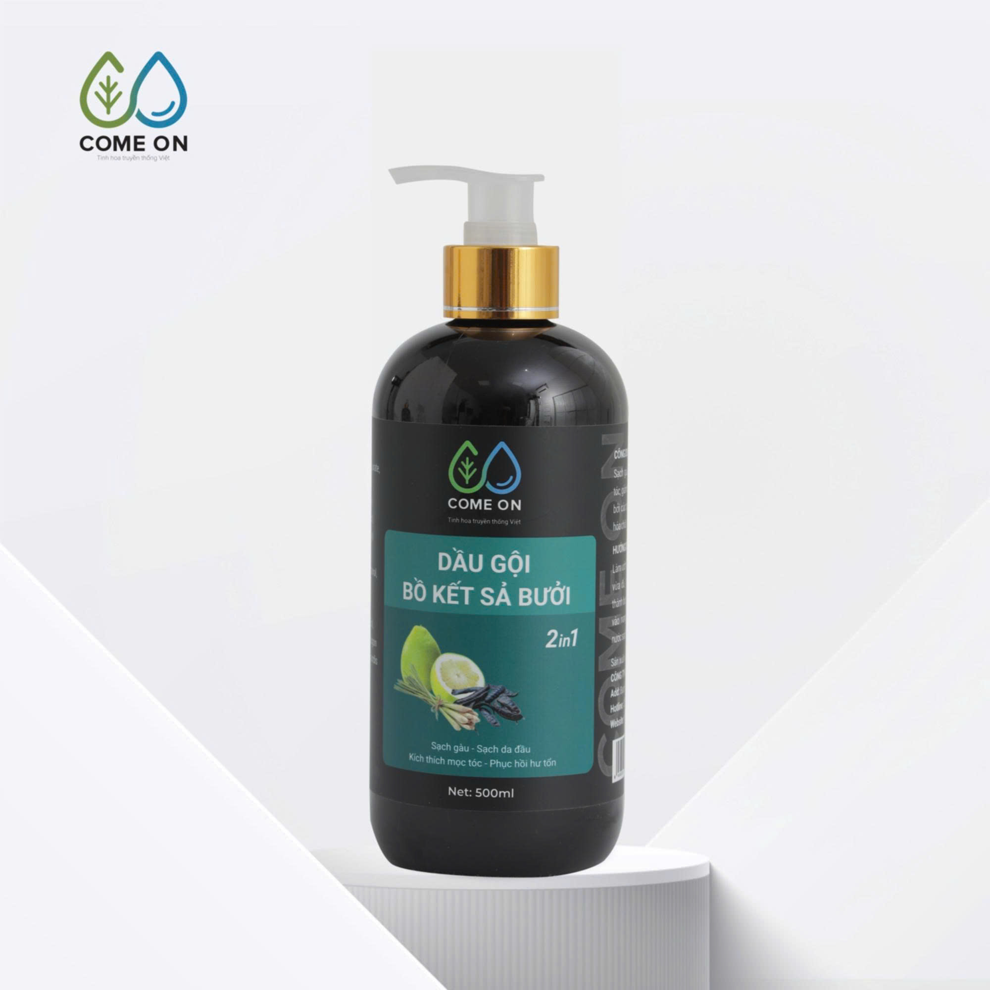 Dầu gội thảo dược bồ kết - sả - bưởi COME ON 500ml - 4