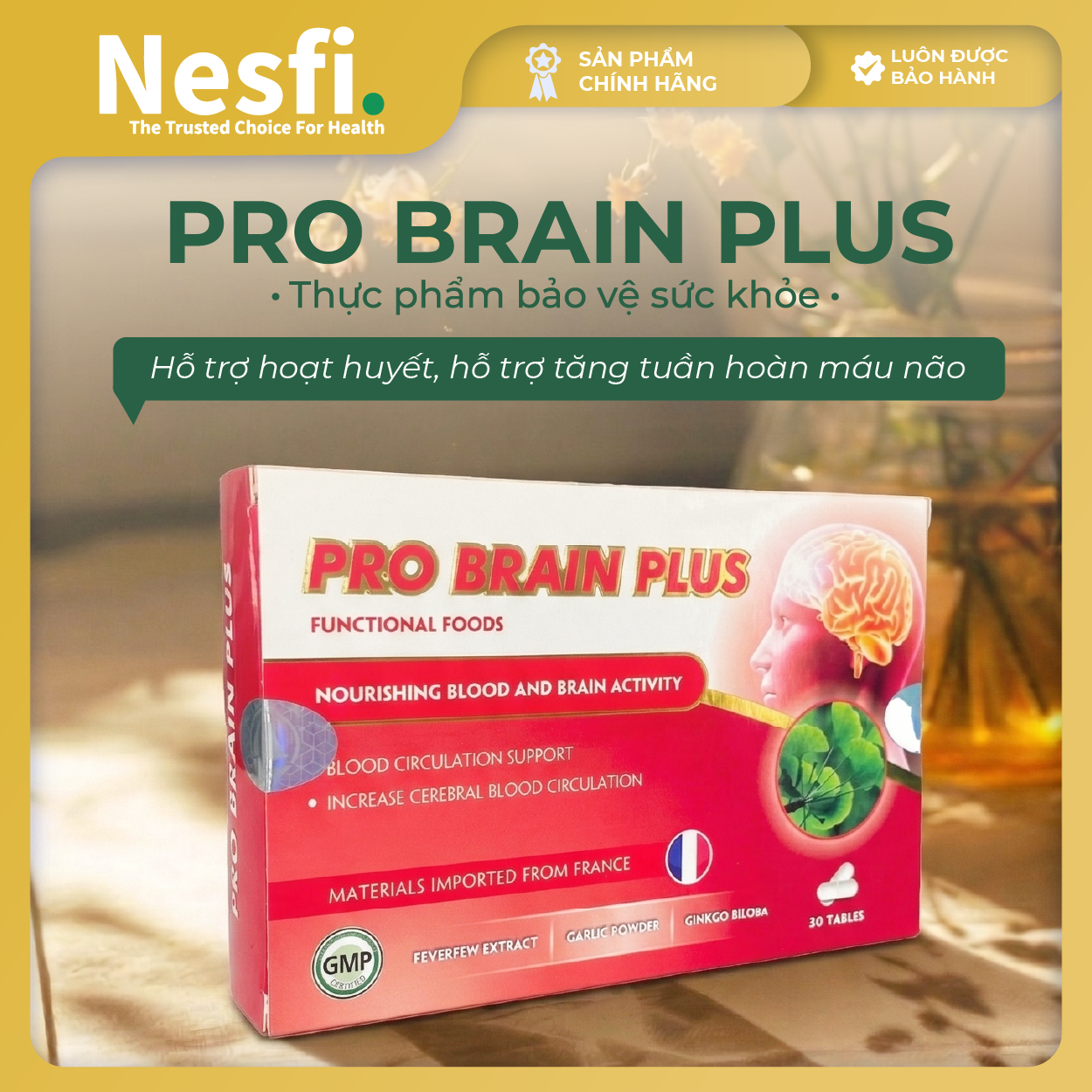 Thực phẩm bảo vệ sức khỏe PRO BRAIN PLUS Hộp 30 viên