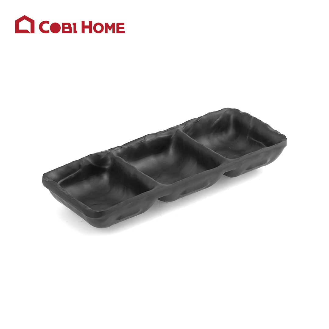 Chén nước chấm Mela đen 3 ngăn_378506