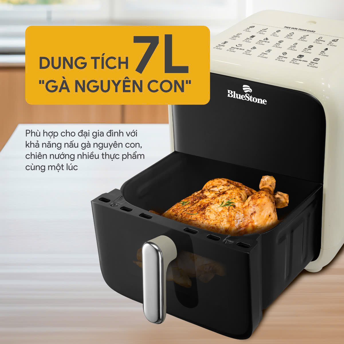 Nồi chiên không dầu điện tử BLUESTONE AFB-5861 7 Lít 1800W - 5