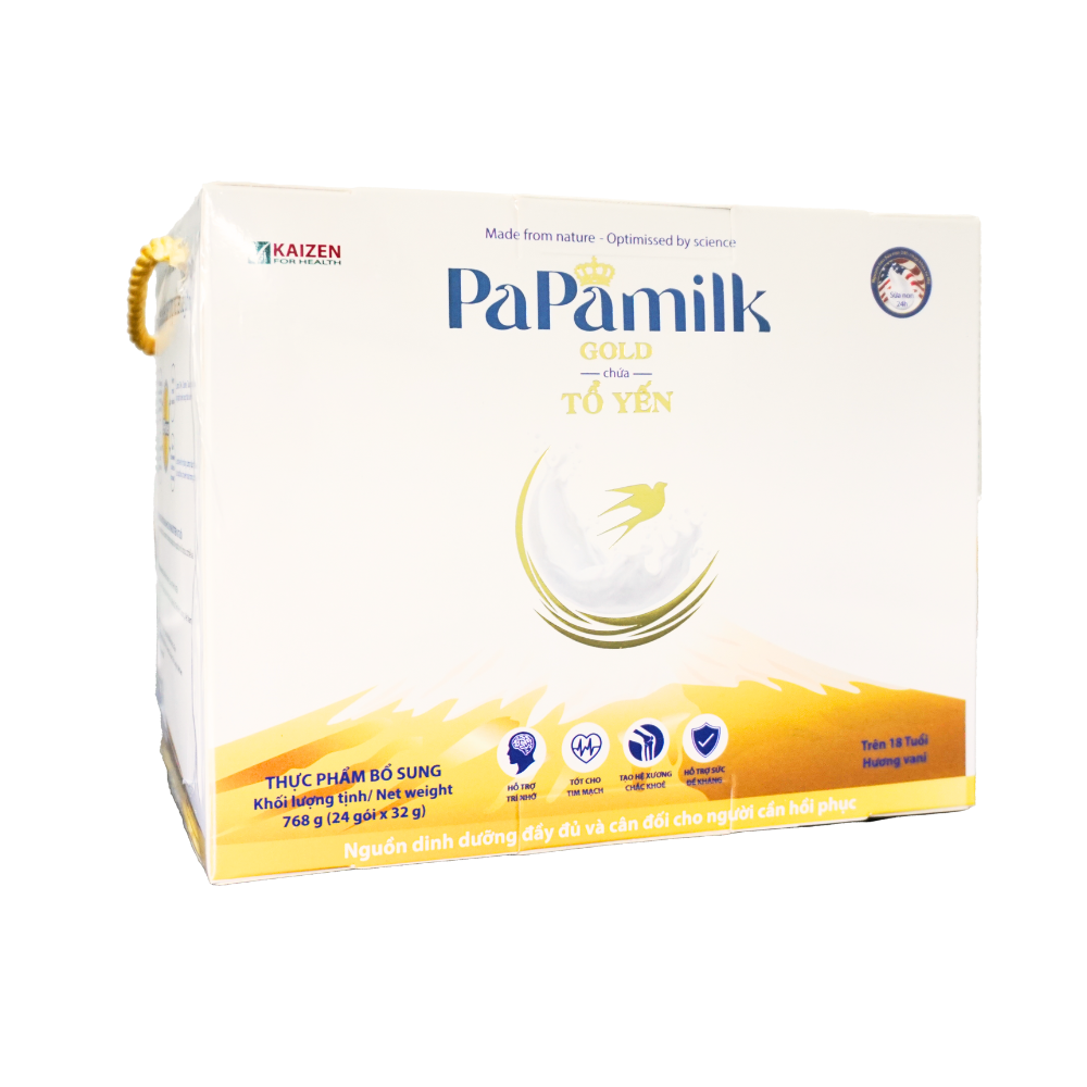 Sữa non tổ yến Papamilk Gold hỗ trợ xương khớp (24gói x 32g)
