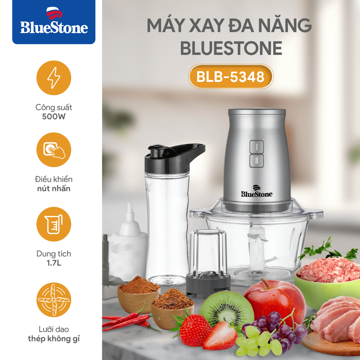 Máy Xay Đa Năng  BlueStone BLB-5348  500W - Phân phối chính hãng