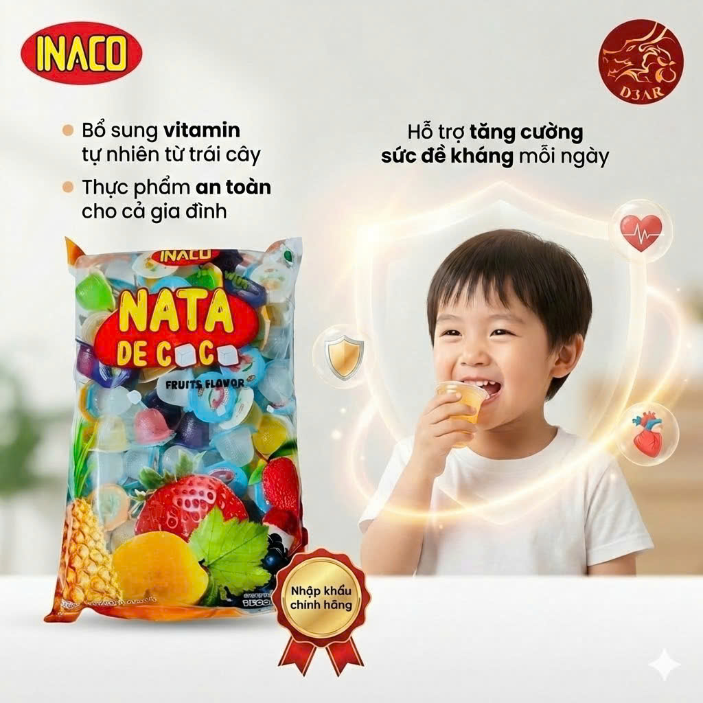 Túi 1,5 ký Thạch hương trái cây Nata de Coco - INACO Mini Jelly