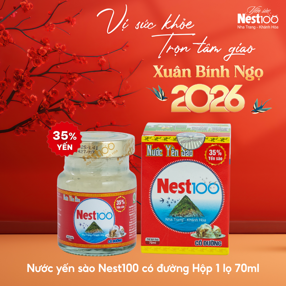 Nước Yến sào Nest100 - Có đường (lọ 70ml)