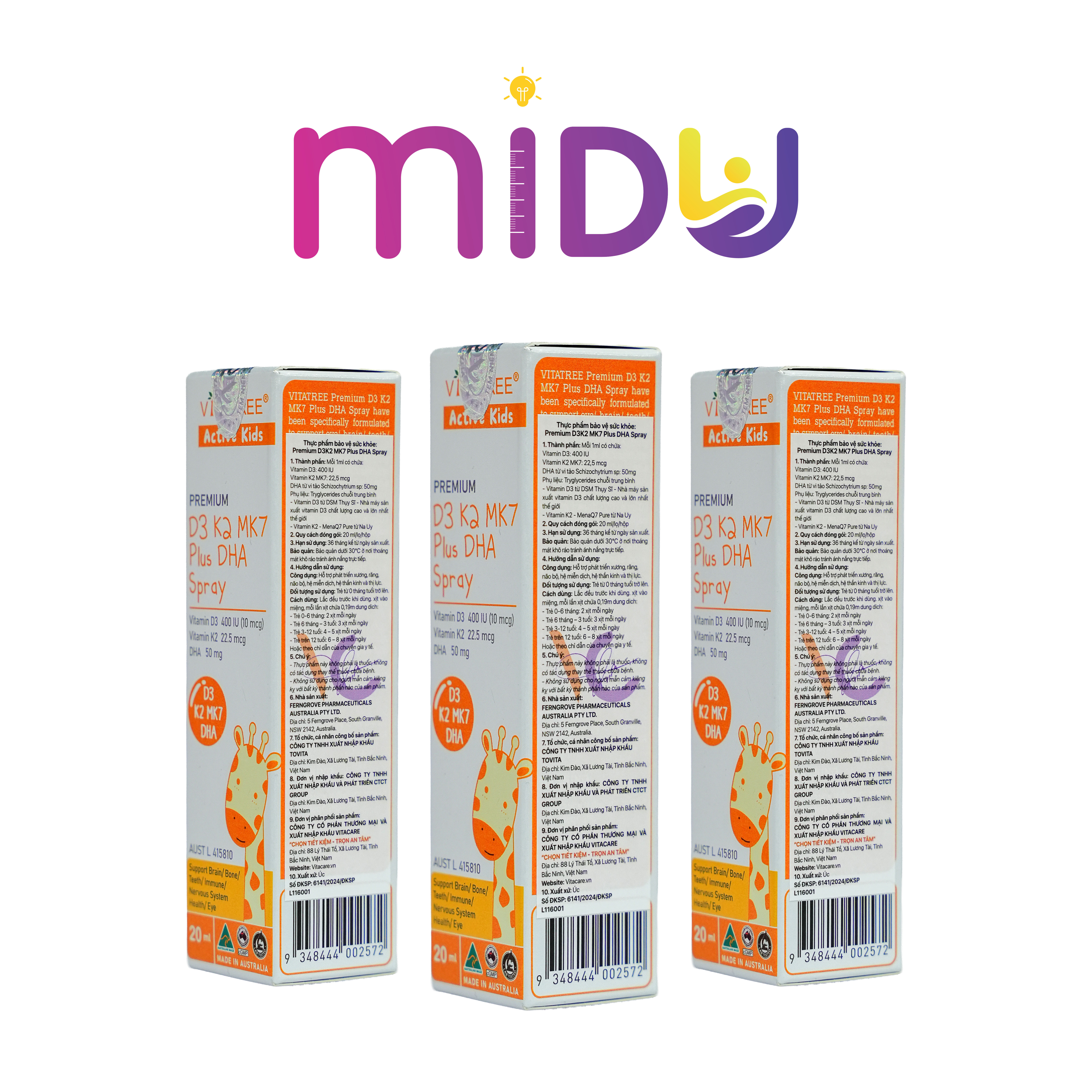 Thực phẩm bảo vệ sức khỏe Premium D3 K2 MK7 Plus DHA Spray