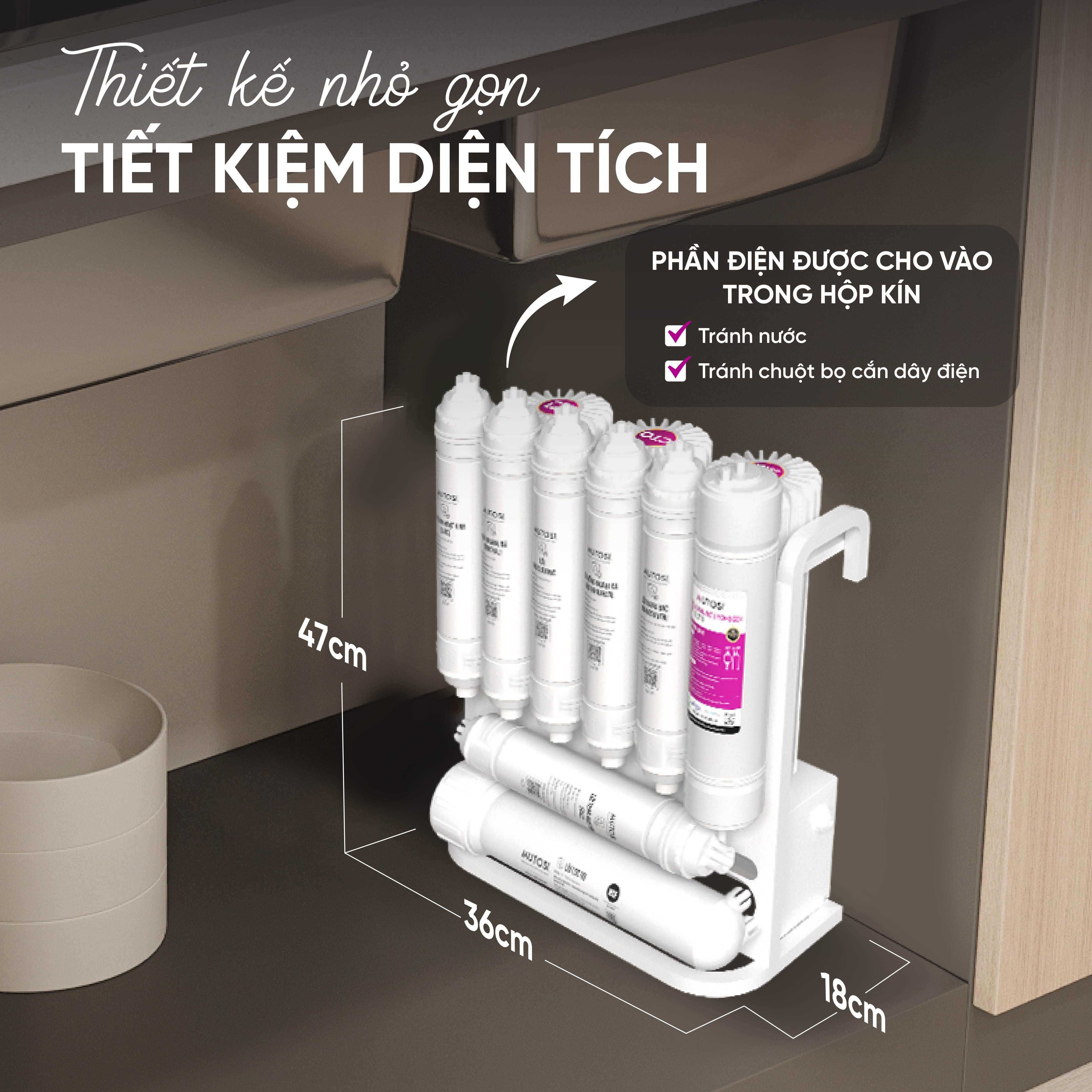 Máy lọc nước để gầm ion kiềm hydrogen Mutosi MP-U28H