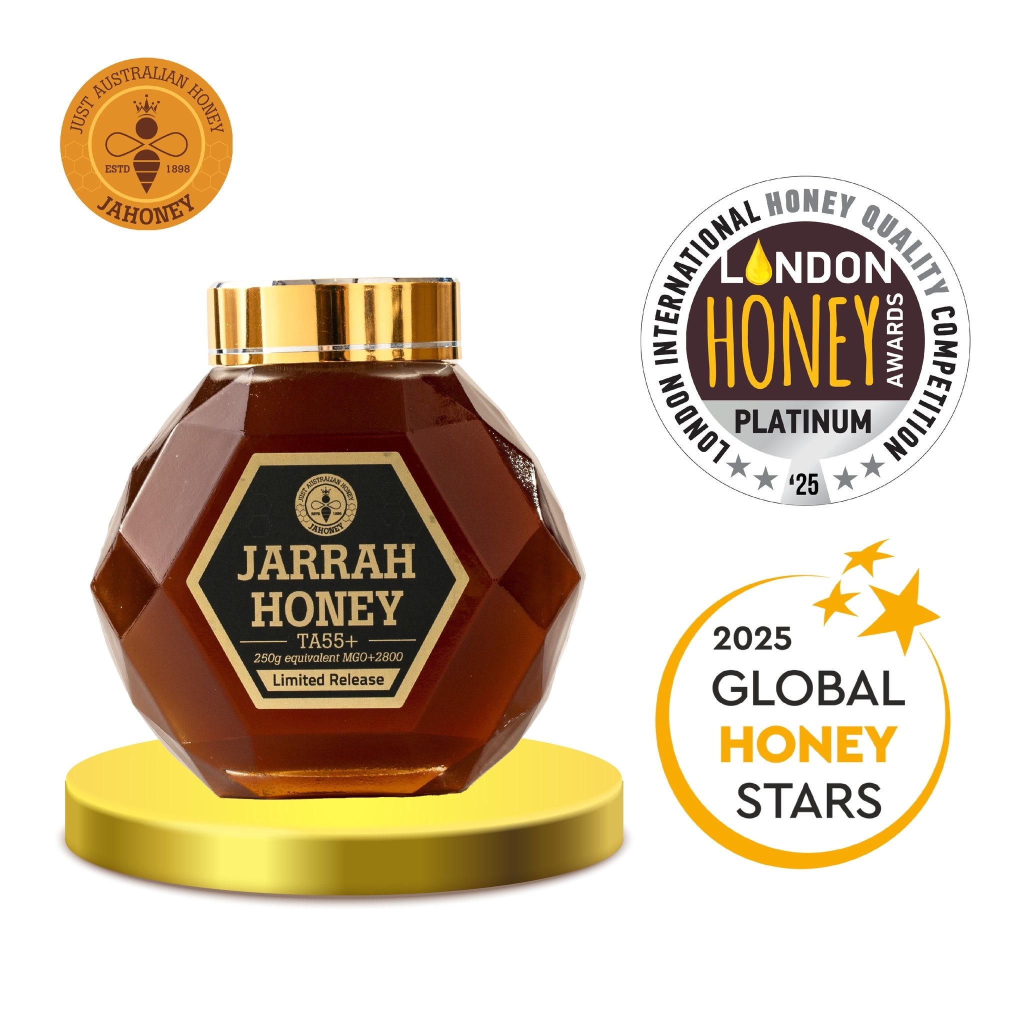 Mật ong Jahoney Jarrah TA55+ 250g (kèm túi + hộp) - Phân phối chính hãng
