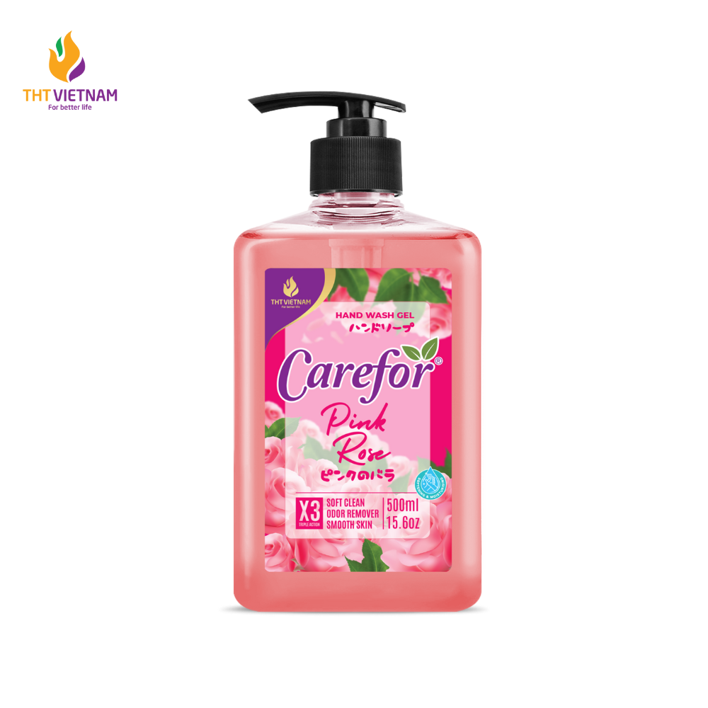 Sữa rửa tay dưỡng ẩm Carefor 500ml Mùi hương Hoa hồng