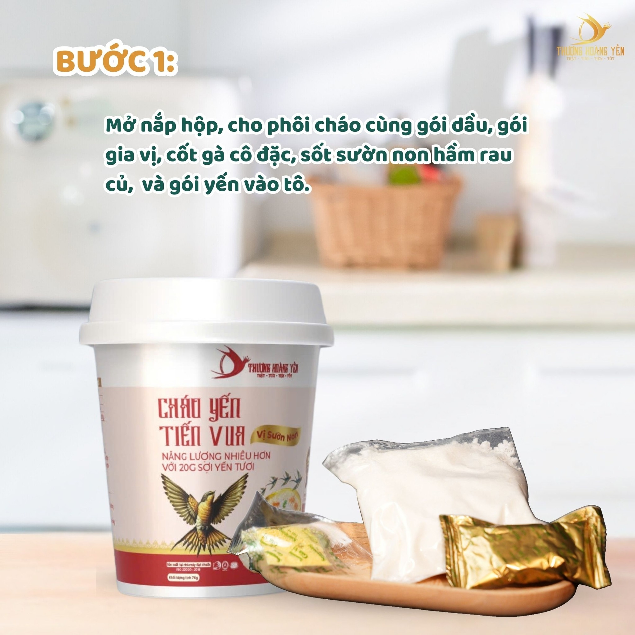 Thùng 24 cốc Cháo yến tiến vua vị sườn non THƯỢNG HOÀNG YẾN 20gr - 5