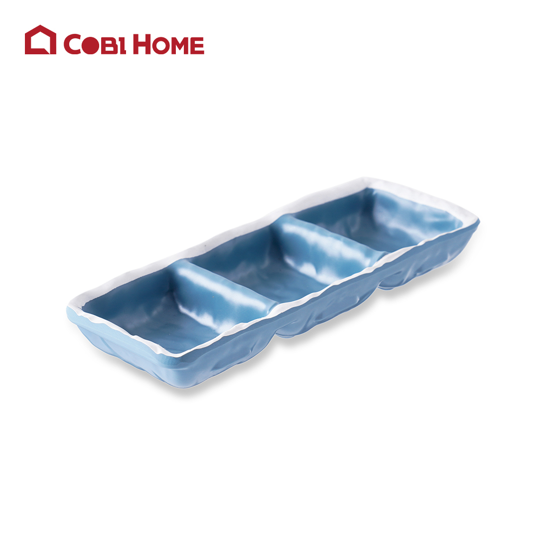 Chén Yangge tràm nhỏ 3 ngăn viền sóng_378128