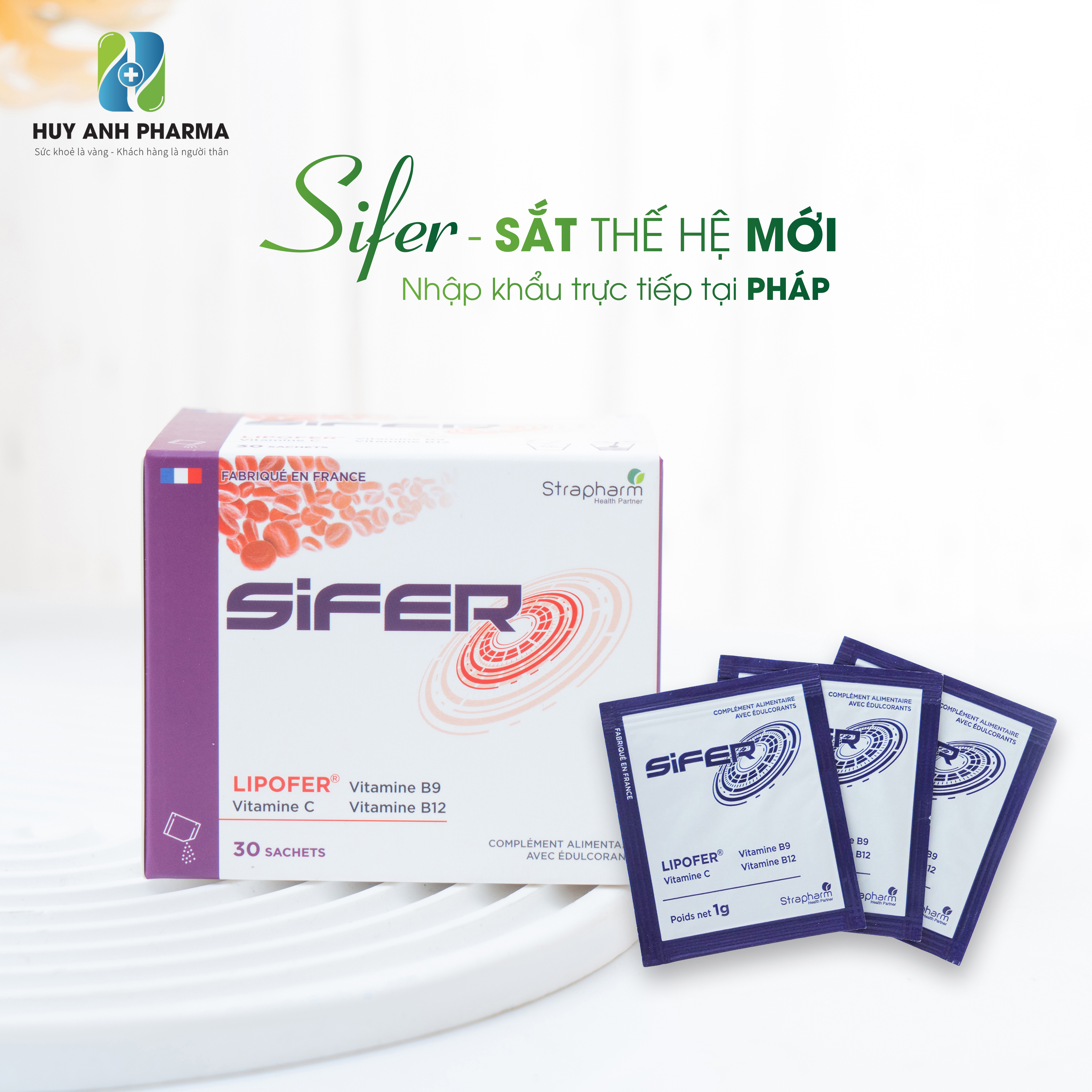 Thực phẩm bảo vệ sức khỏe bổ sung sắt SIFER (Hộp 30 gói) - Phân phối chính hãng