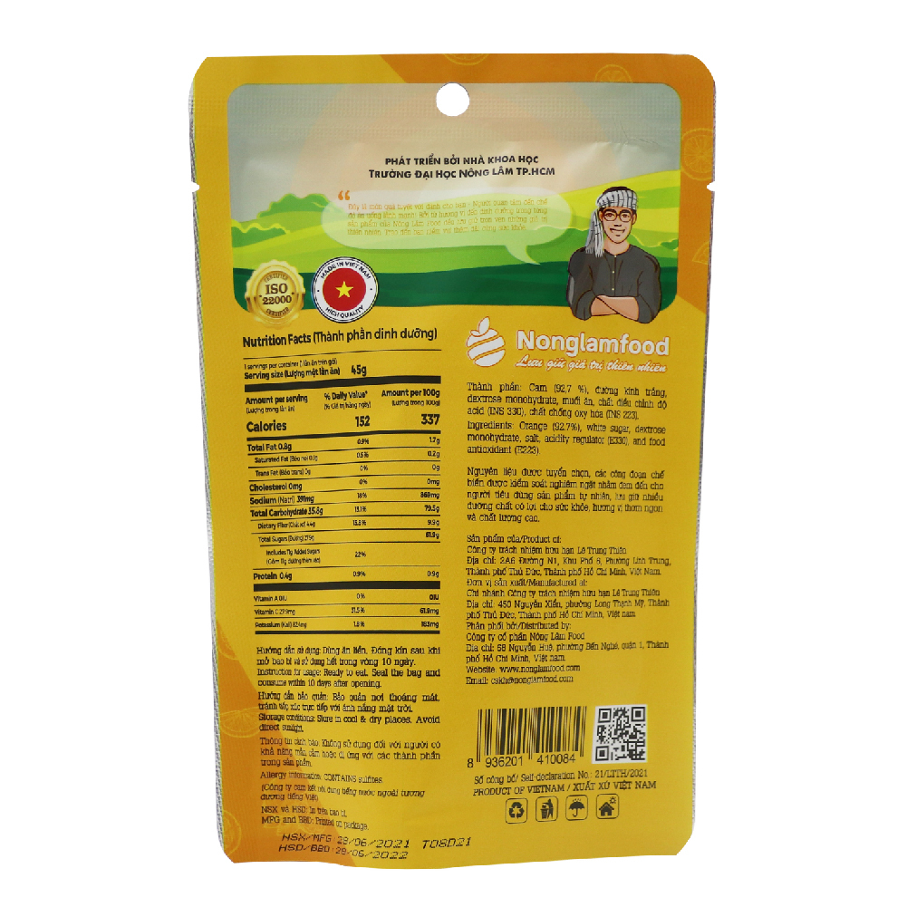 Cam lát sấy dẻo Nonglamfood - Túi 45g-duoc-ban-tai-Siêu Thị Online