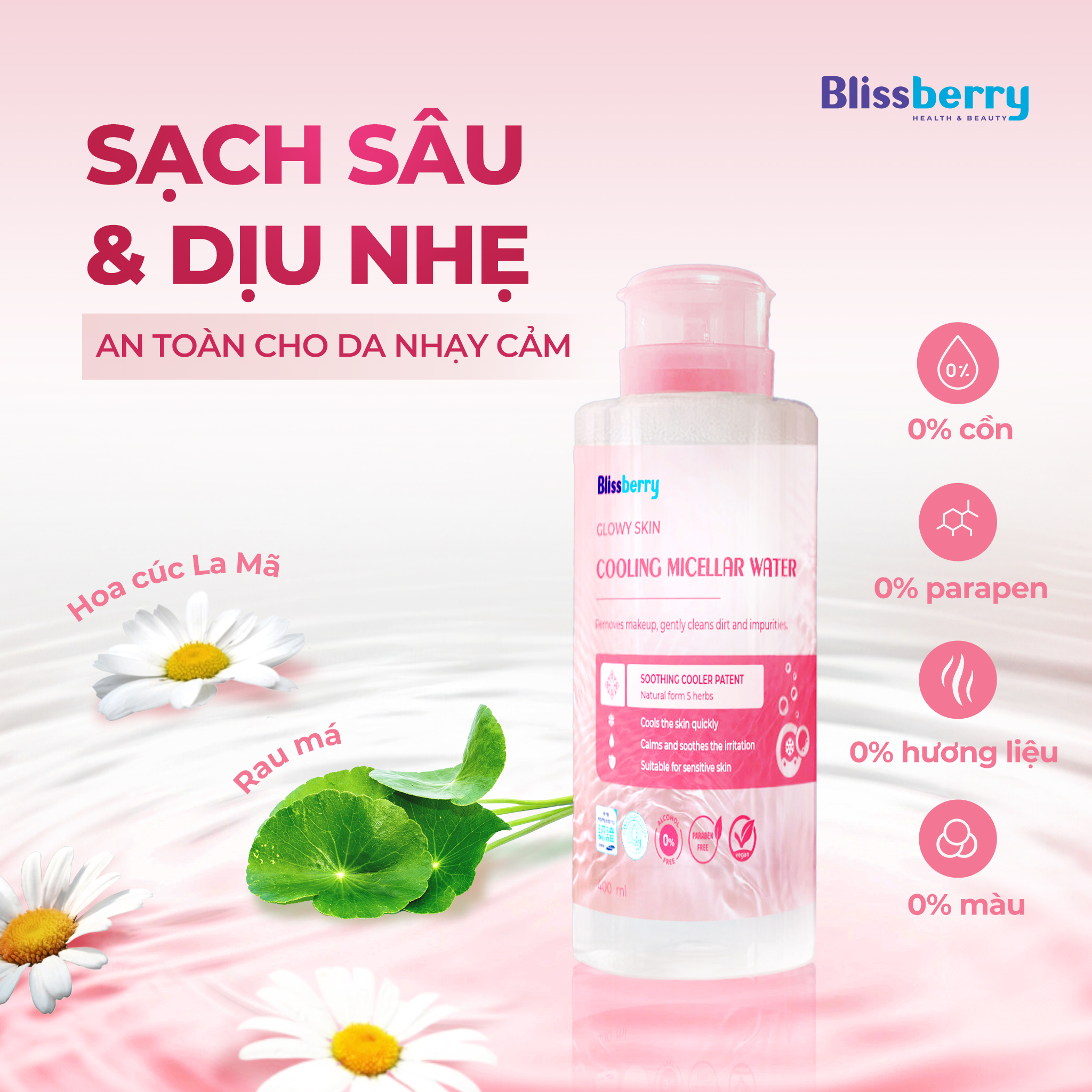 Nước tẩy trang sạch sâu & dịu nhẹ Blissberry 200ml
